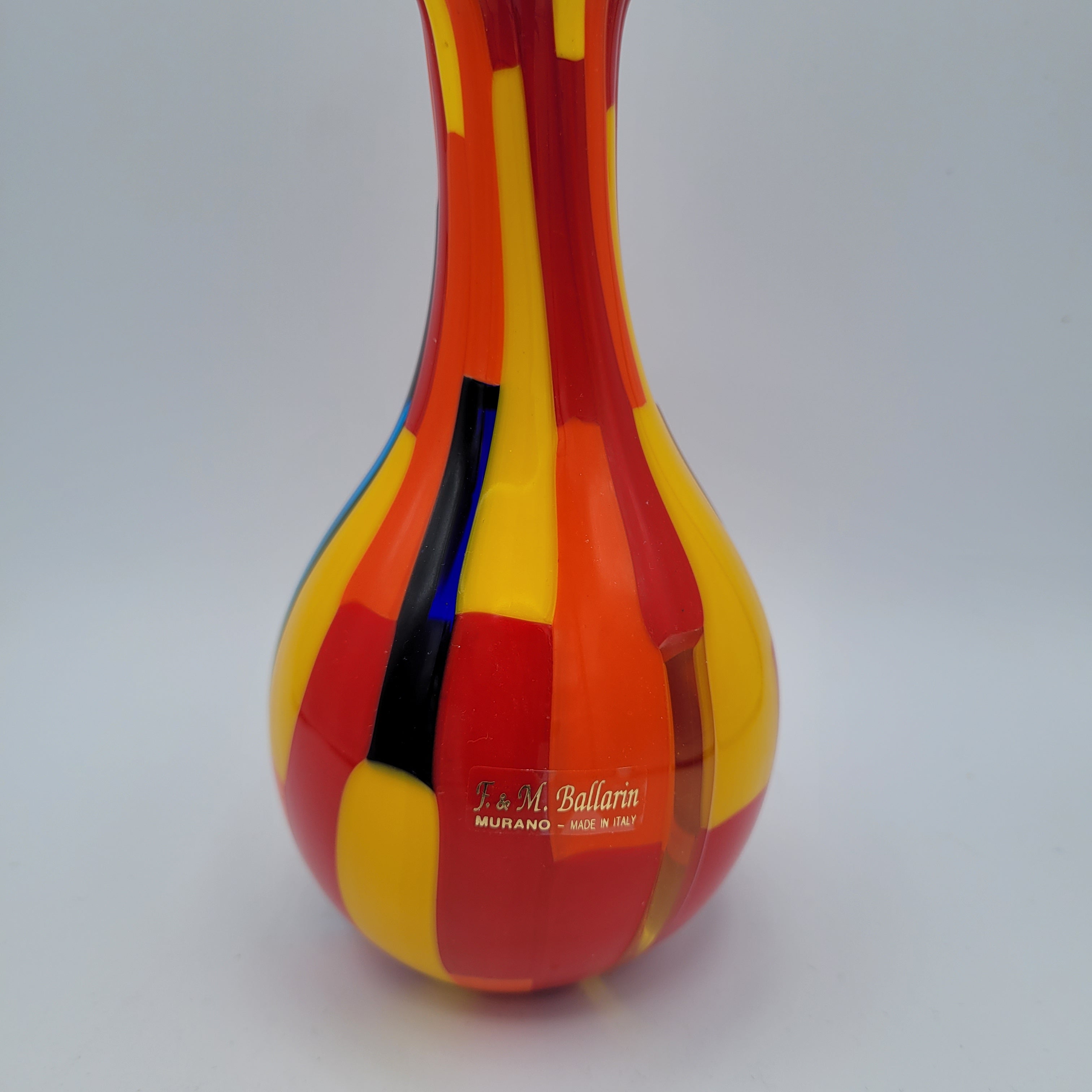 Glorious Murano Pezzato Baluster Vase. Signed, labelled w/COA.