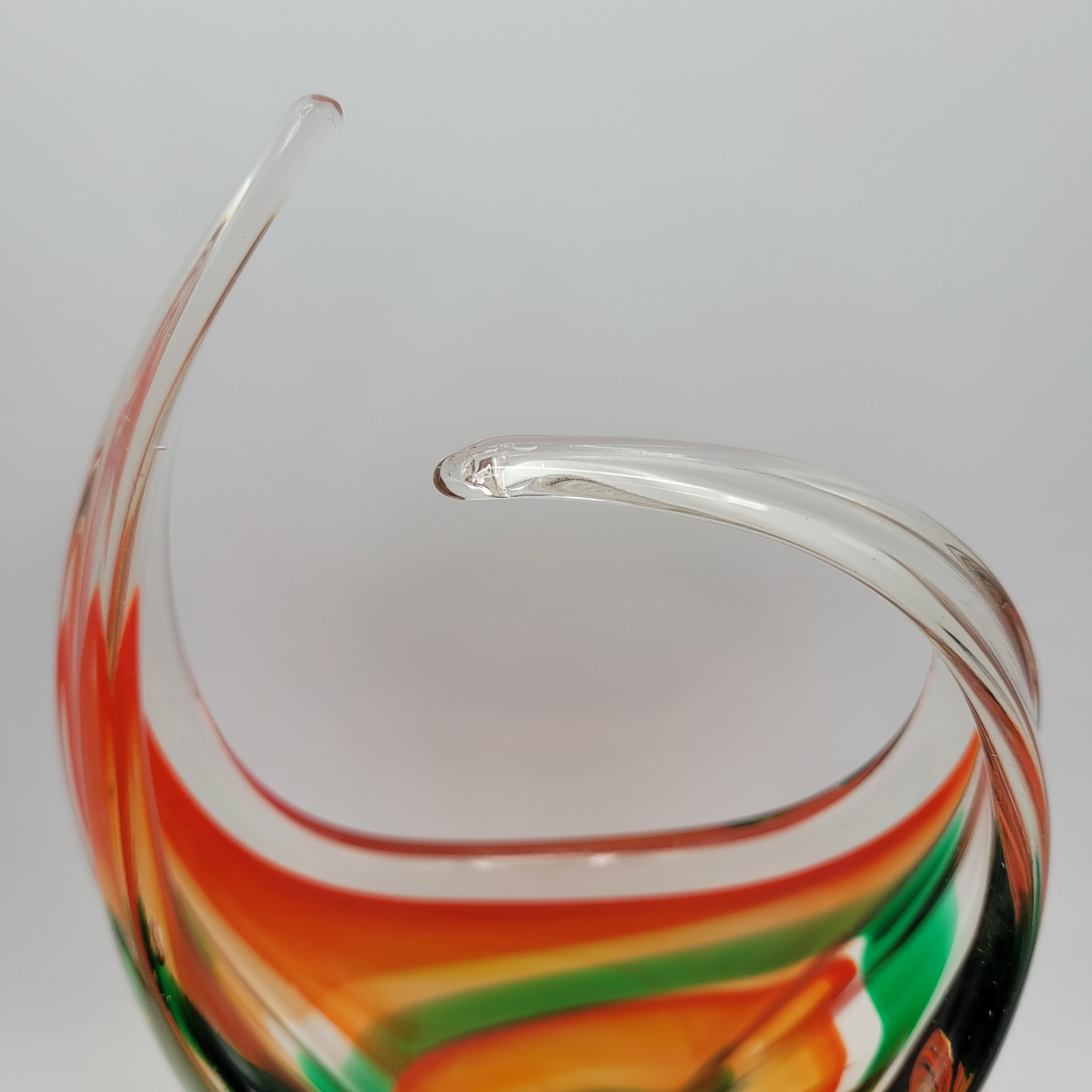 MCM Viartec THF Spanish Art glass sculpture in the Murano tradition, Hand-blown, Vibrant Colour circa 1960s...selenium pinks that glows in UV light.