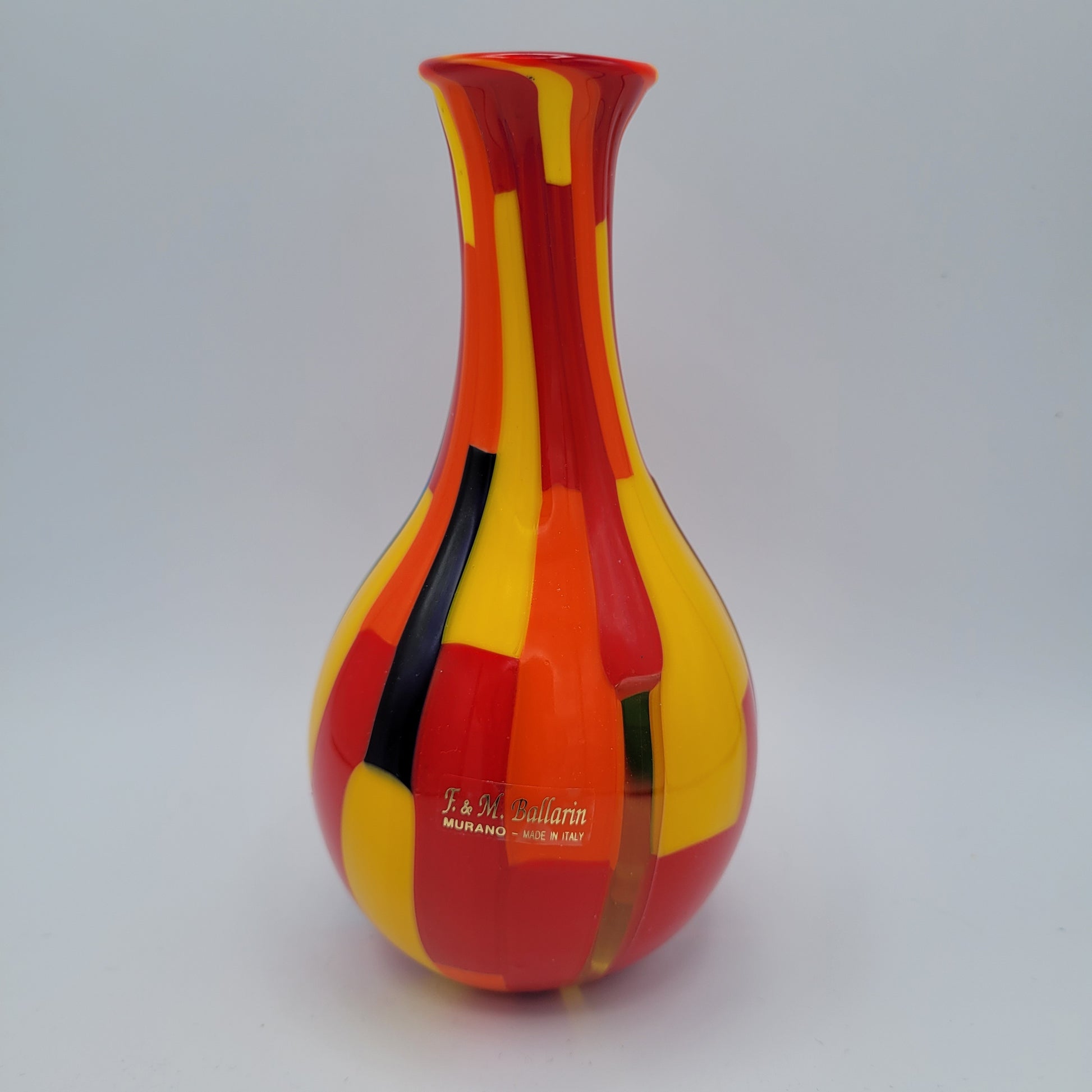 Glorious Murano Pezzato Baluster Vase. Signed, labelled w/COA.