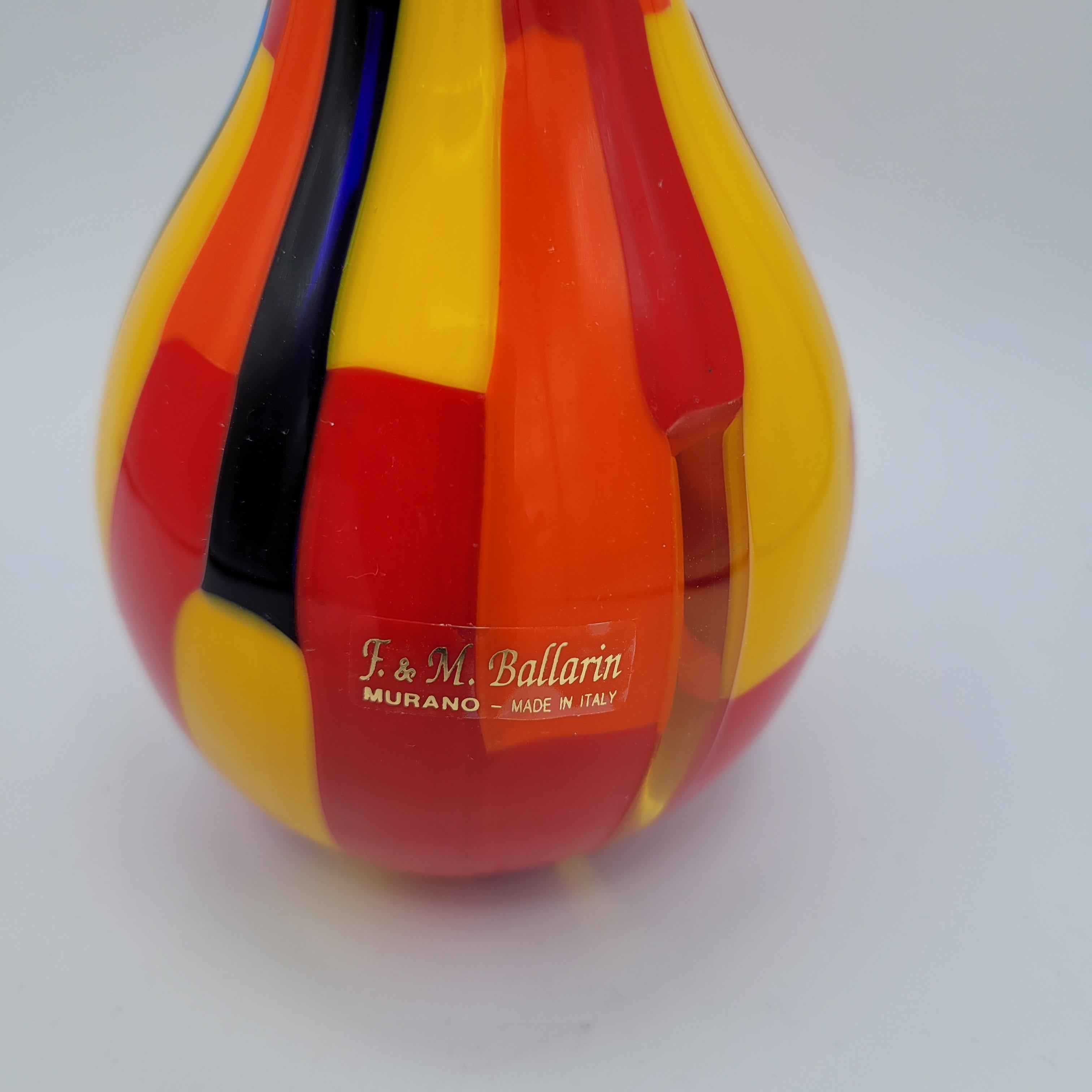 Glorious Murano Pezzato Baluster Vase. Signed, labelled w/COA.