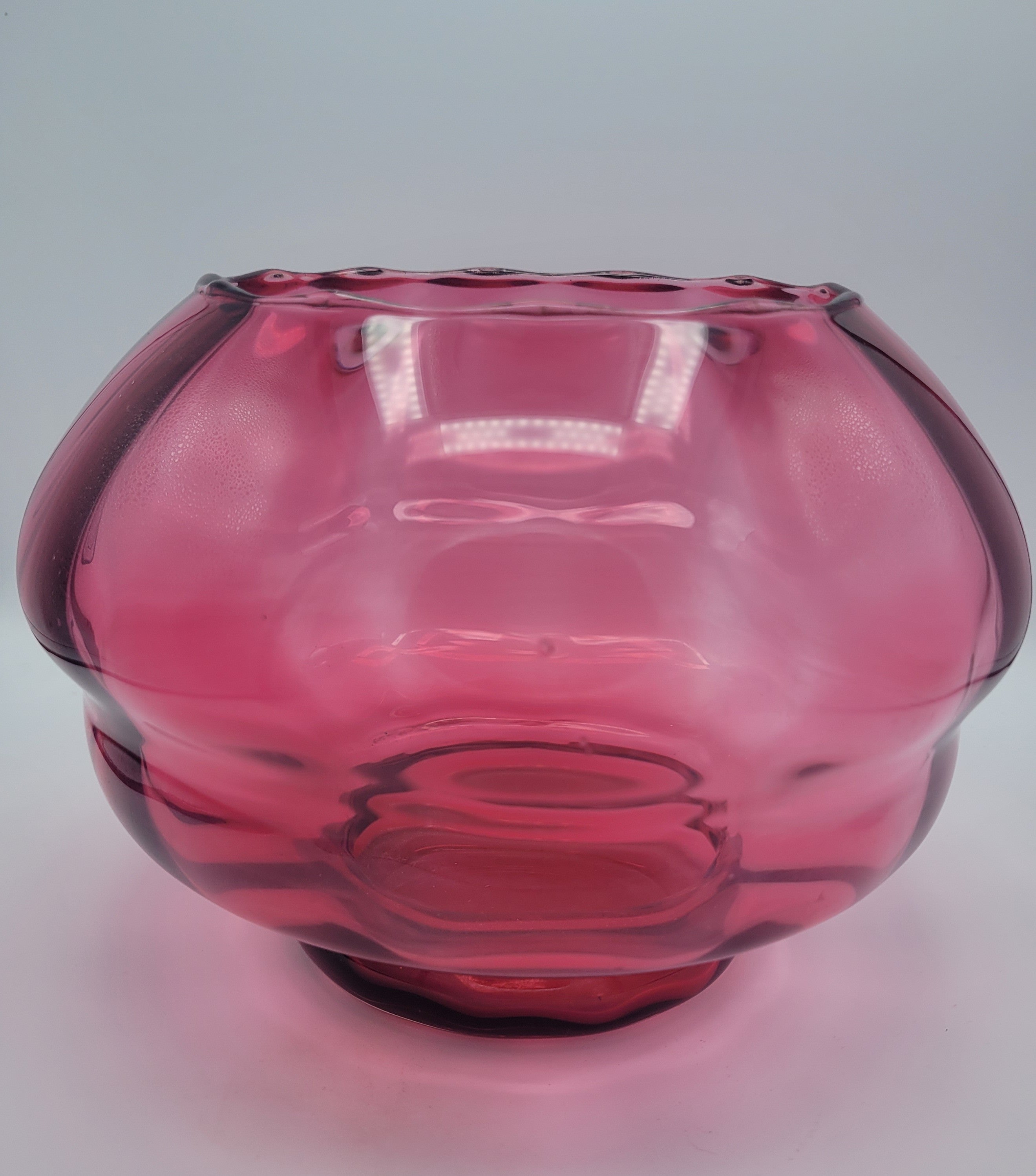 Pilgrim Cranberry Glass Bowl circa 1960s.