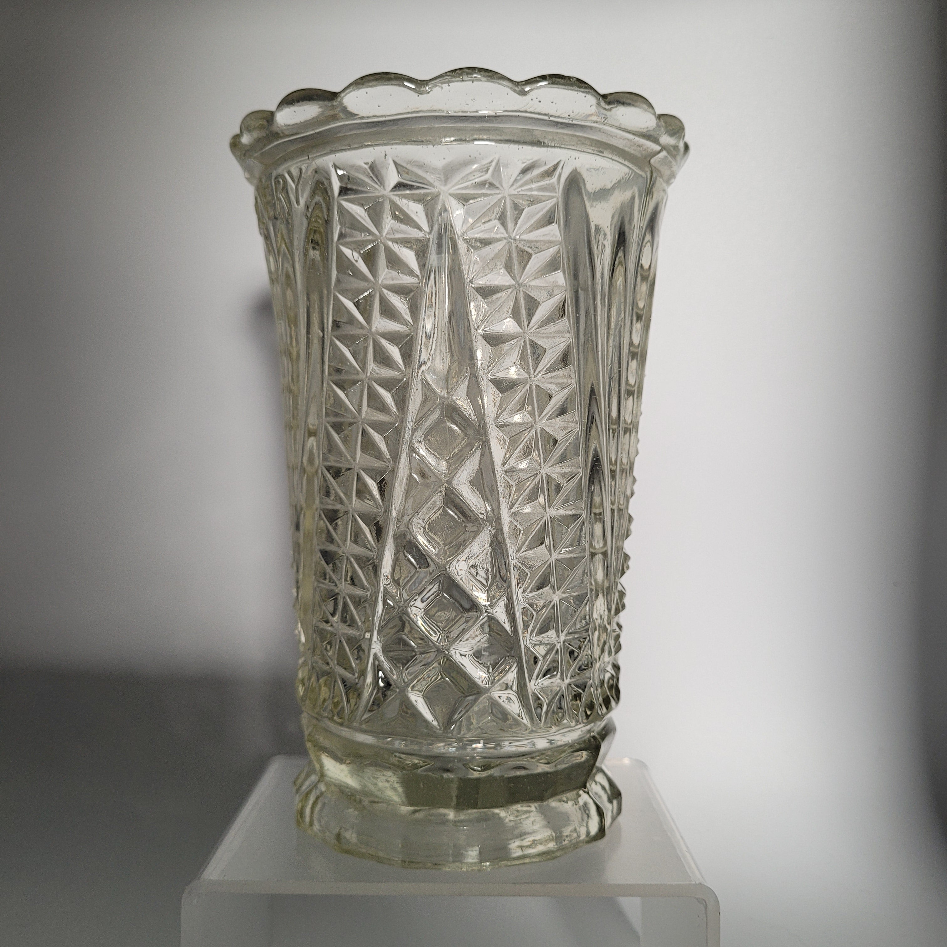 Victorian Pressed Glass “CELERY” Vase — Sowerby, England c. 1885–1895