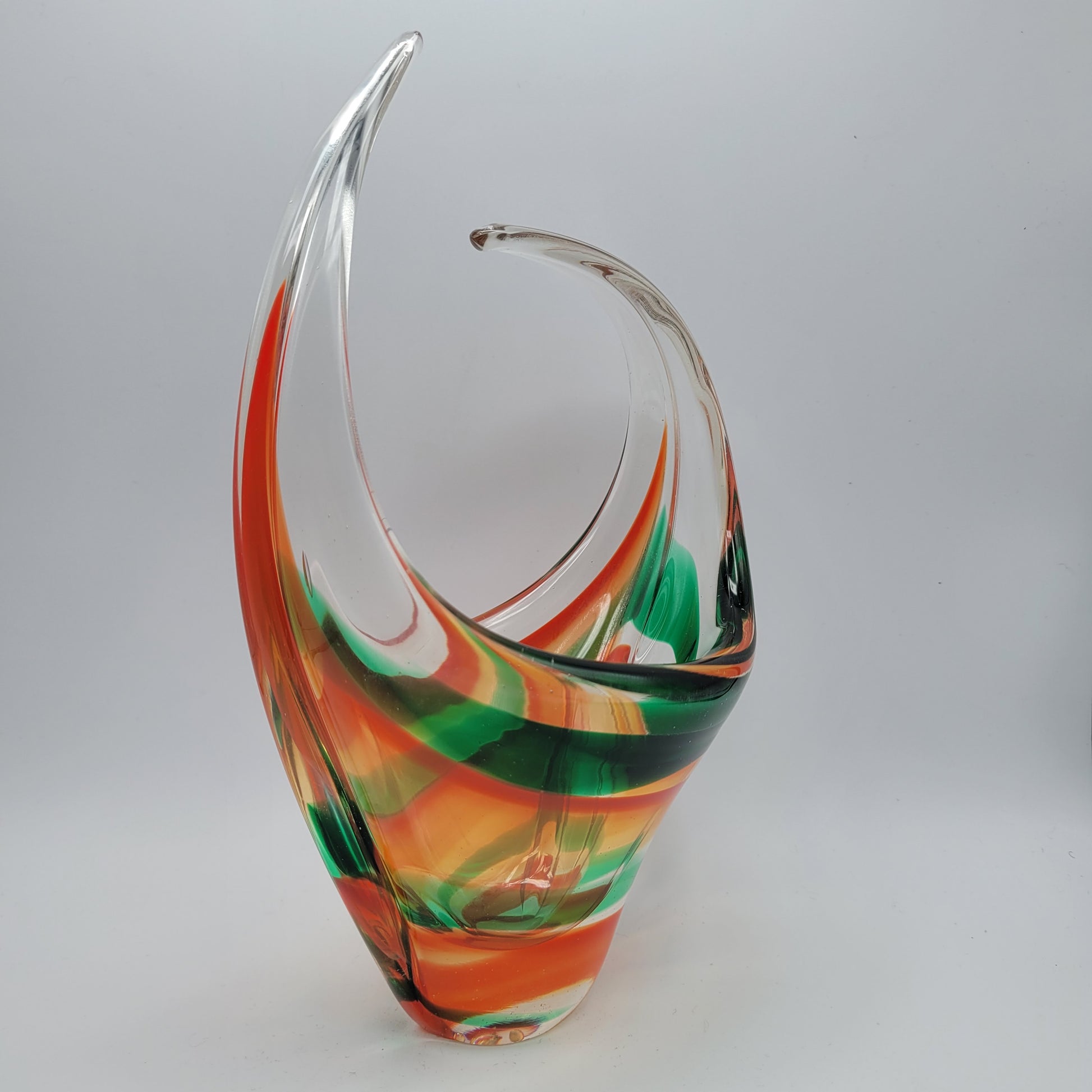 MCM Viartec THF Spanish Art glass sculpture in the Murano tradition, Hand-blown, Vibrant Colour circa 1960s...selenium pinks that glows in UV light.
