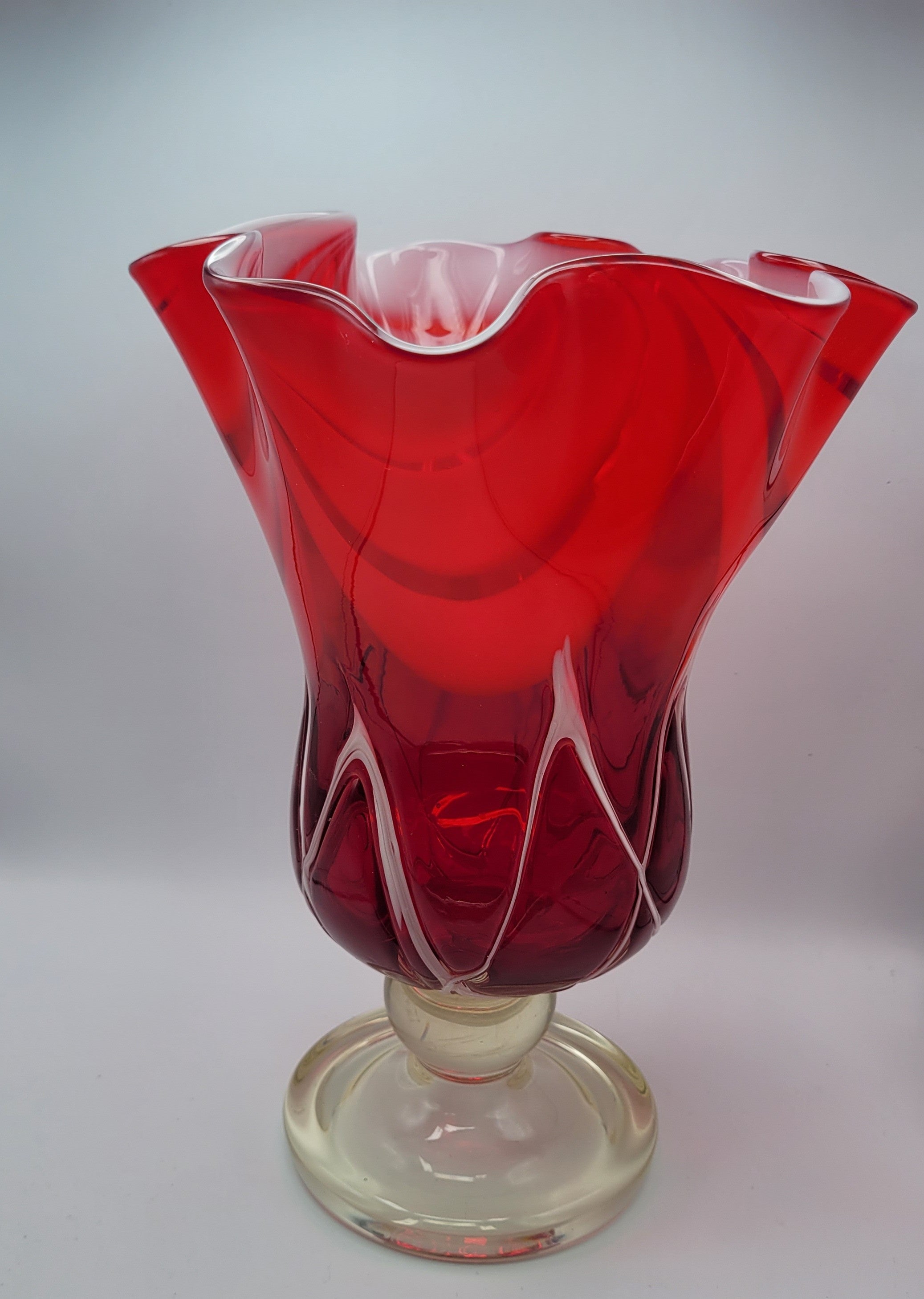 Murano attributed Fazzoletto Vase. "Magnificent" circa 1950s.