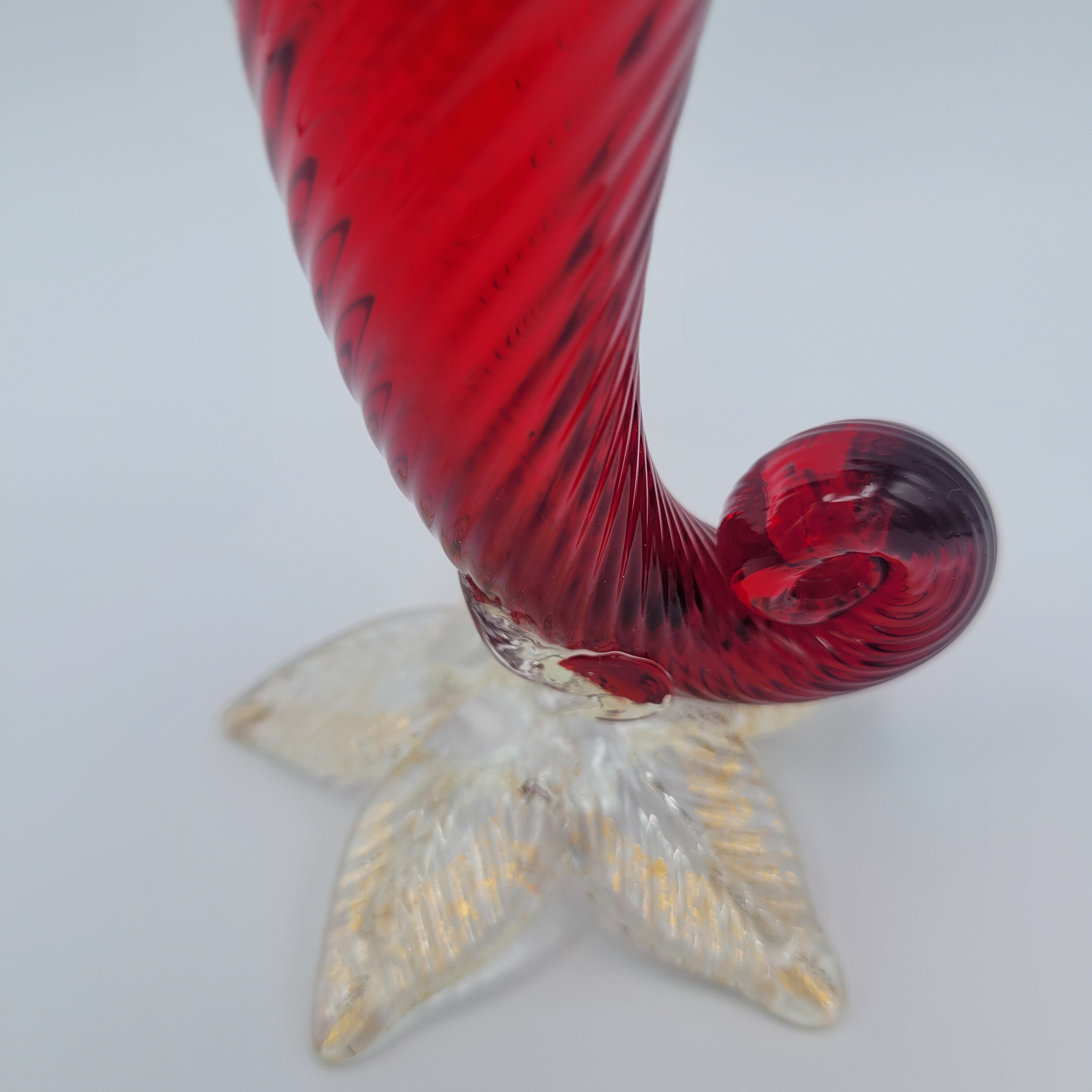 Mid 20th century art glass Cornucopia vase Murano School circa 1950s