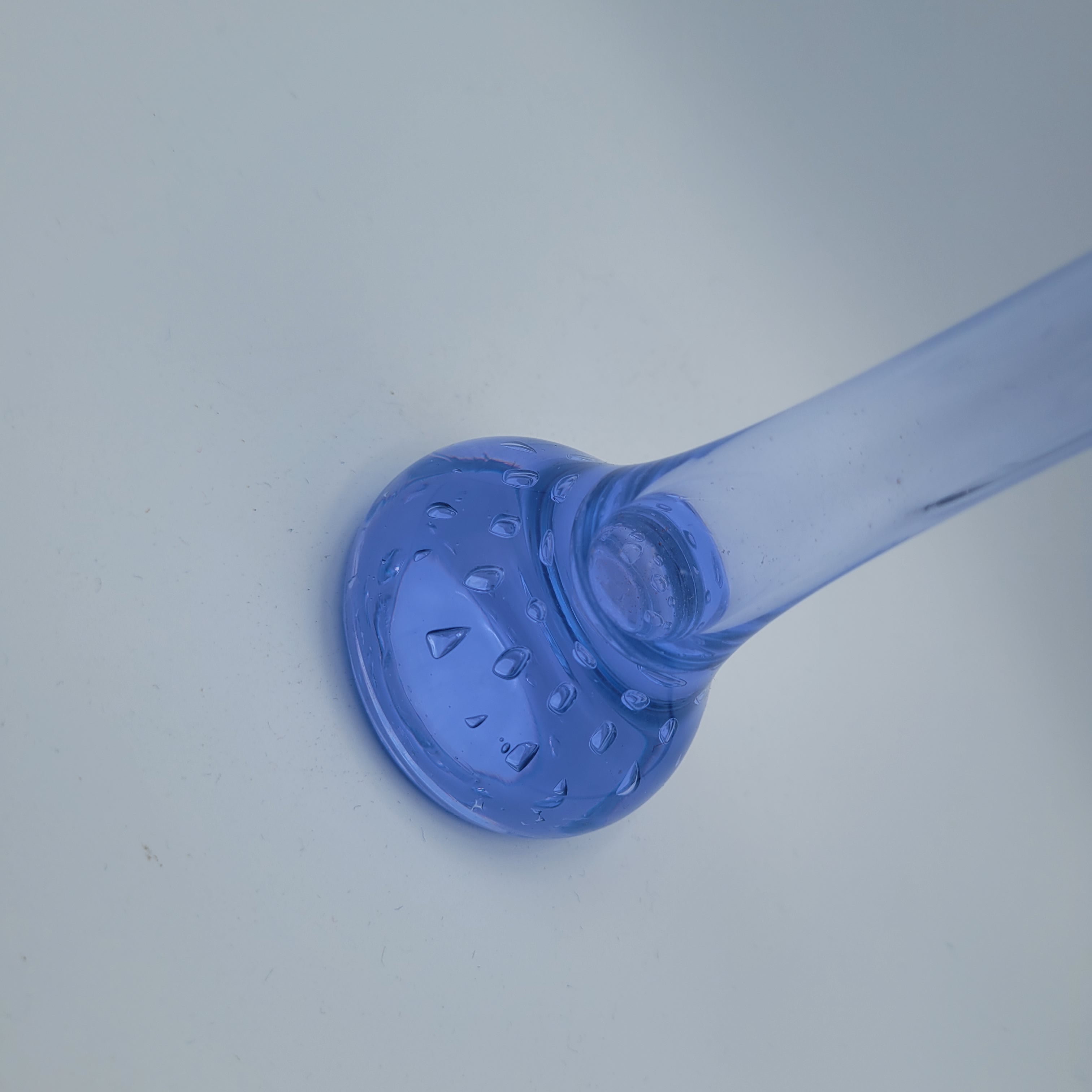 Mid Century Modern Scandinavian Blue Art Glass "Bone" Vase Bullicante Base