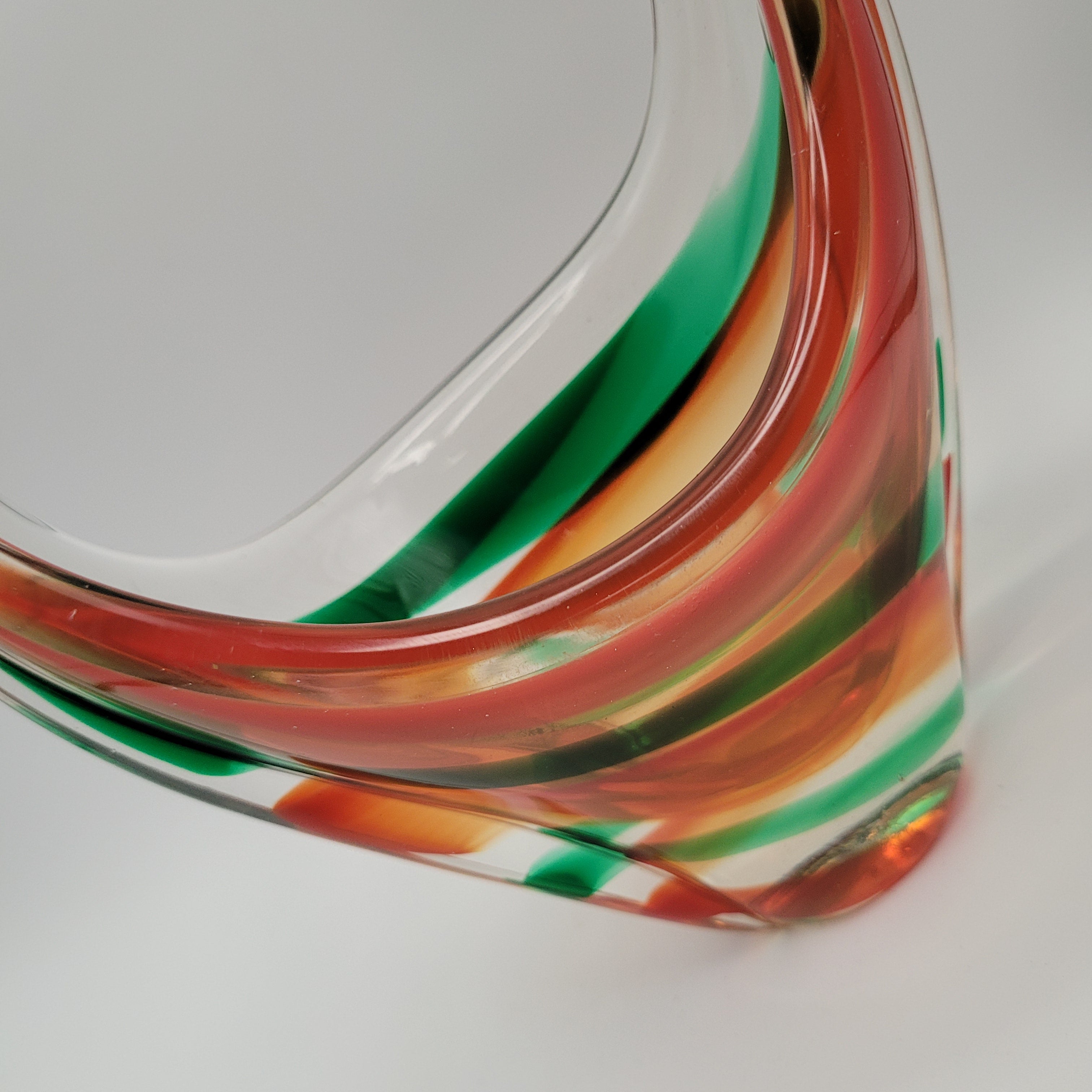 MCM Viartec THF Spanish Art glass sculpture in the Murano tradition, Hand-blown, Vibrant Colour circa 1960s...selenium pinks that glows in UV light.