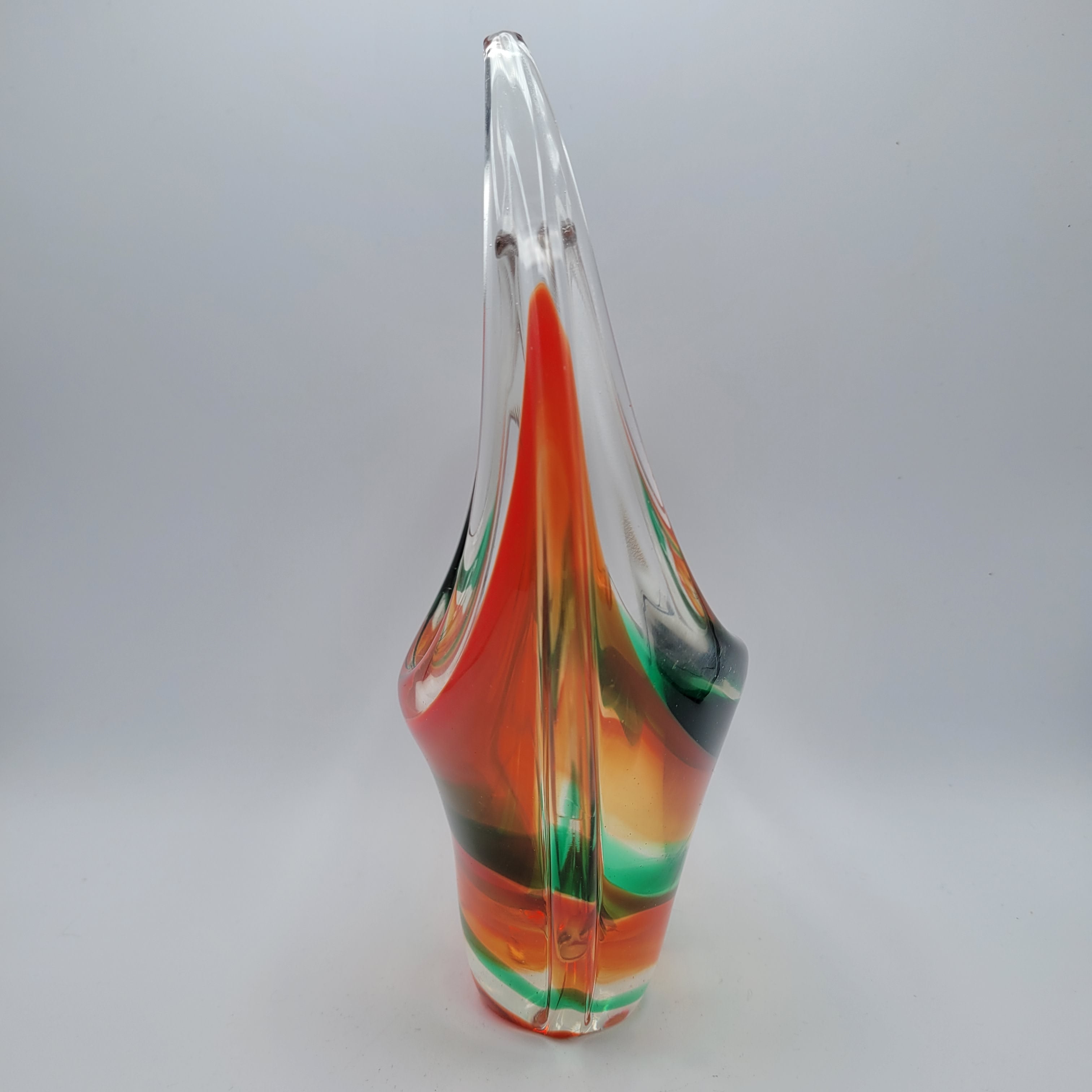 MCM Viartec THF Spanish Art glass sculpture in the Murano tradition, Hand-blown, Vibrant Colour circa 1960s...selenium pinks that glows in UV light.