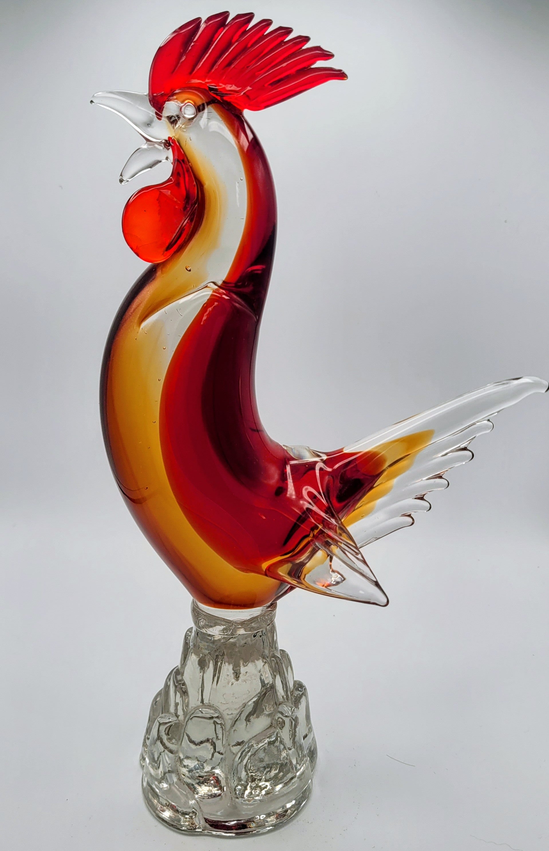 Murano attributed art glass Rooster... Superb & Pristine... 32cms tall