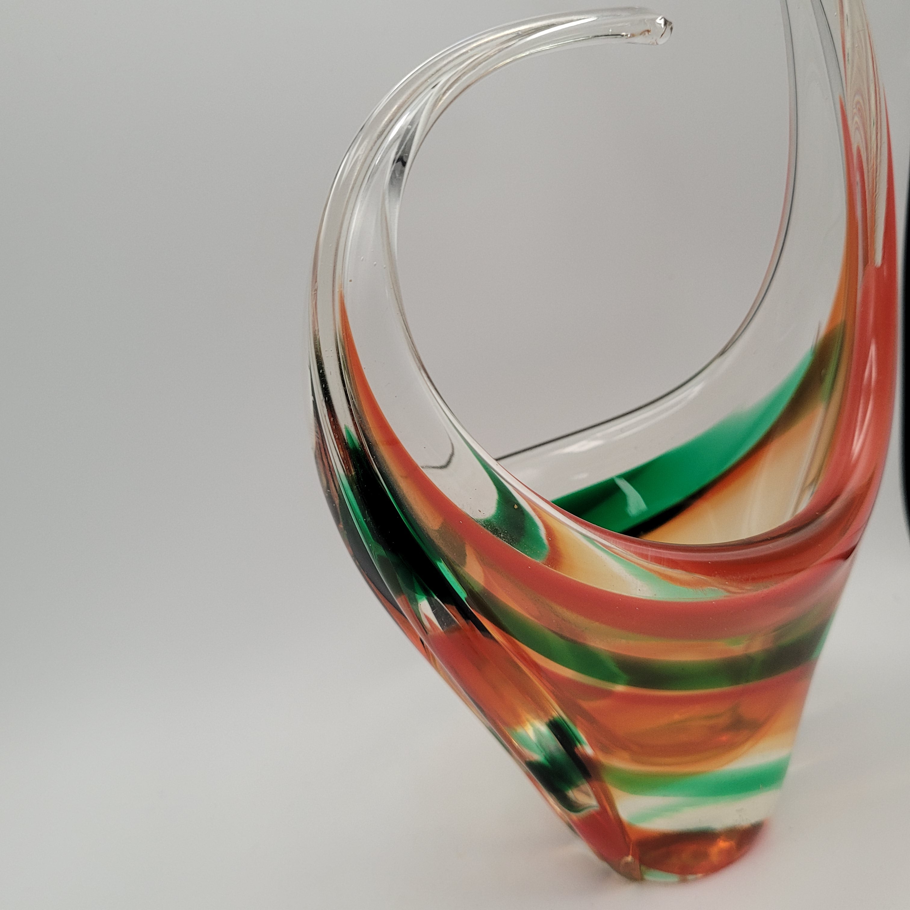 MCM Viartec THF Spanish Art glass sculpture in the Murano tradition, Hand-blown, Vibrant Colour circa 1960s...selenium pinks that glows in UV light.