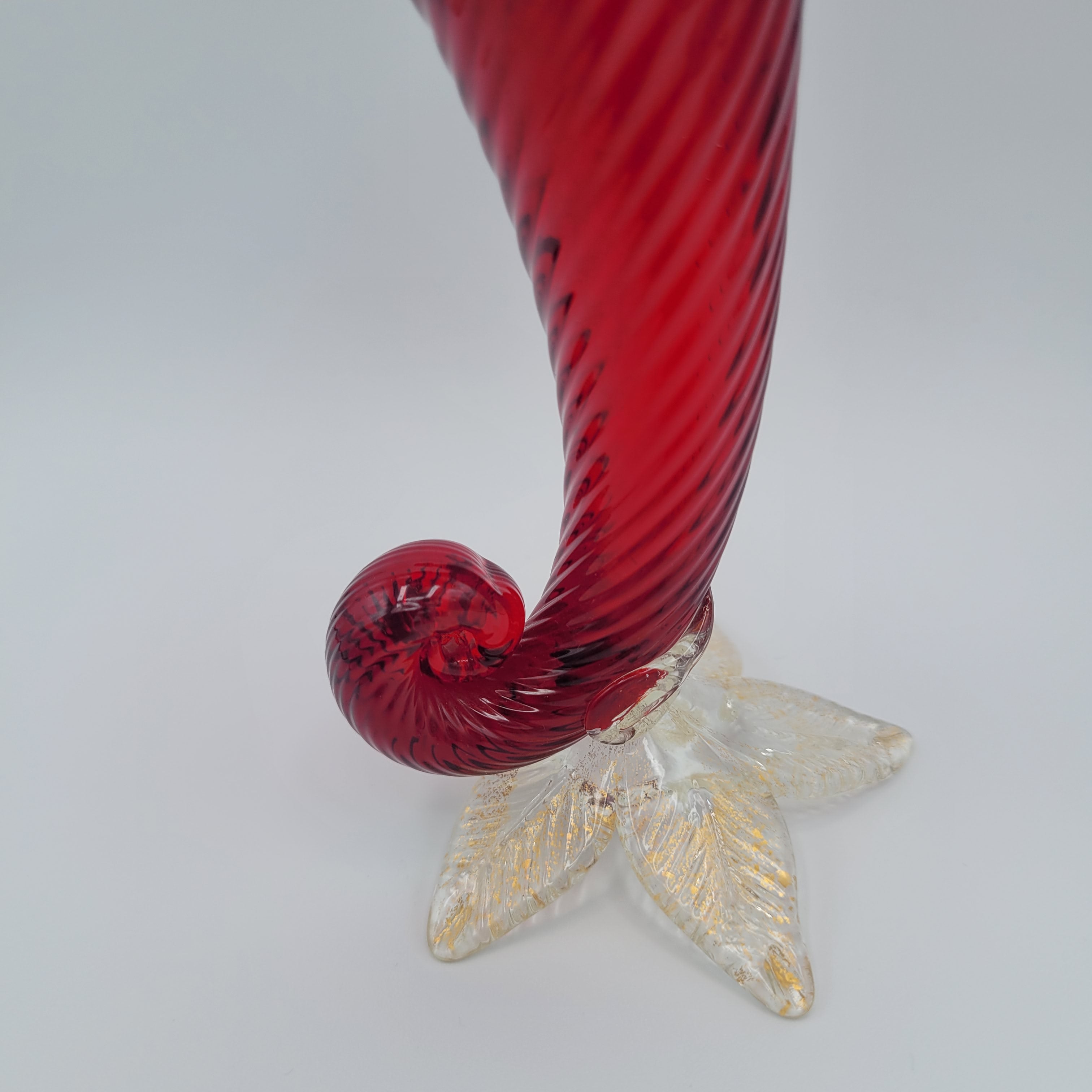 Mid 20th century art glass Cornucopia vase Murano School circa 1950s