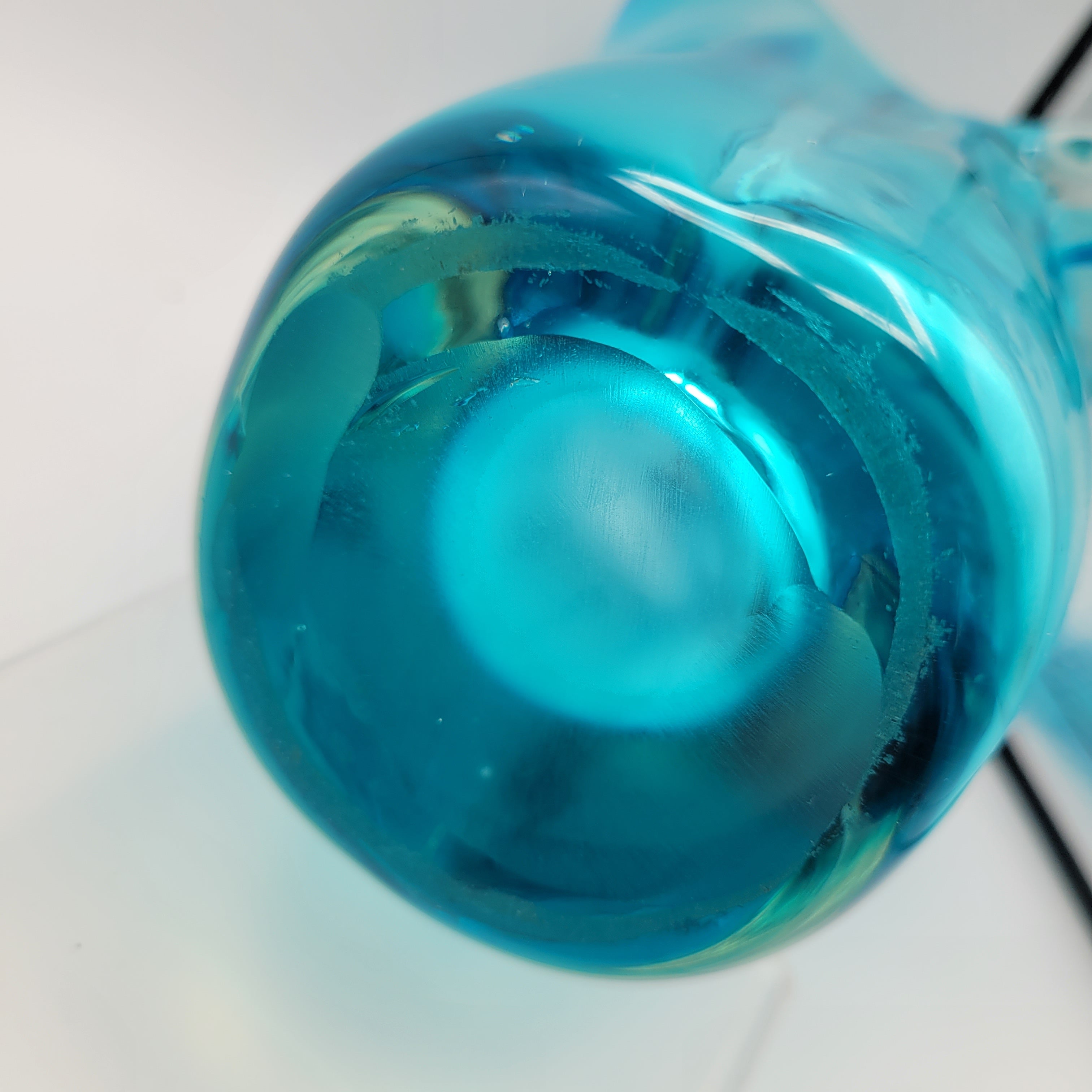 Sommerso Glass Basket Vase – Turquoise & Aqua, Likely Murano, in the Manner of Seguso Vetri d’Arte, c.1960s