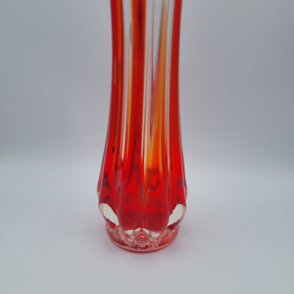 Italian art glass in the Murano Tradition. Sommerso & Rigadin Swung Vase. 1960s Mid Century Modern. Superb 👌
