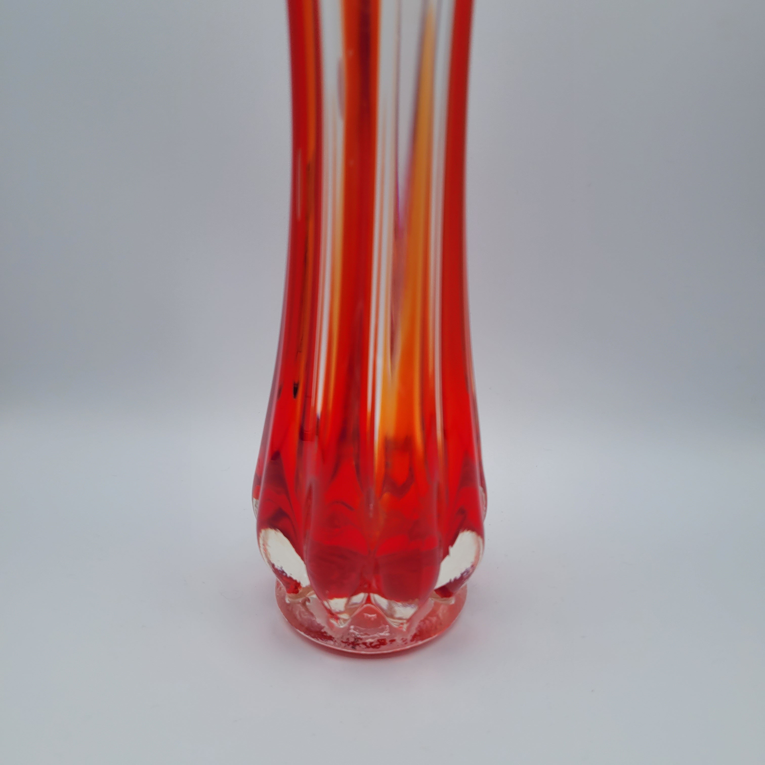 Italian art glass in the Murano Tradition. Sommerso & Rigadin Swung Vase. 1960s Mid Century Modern. Superb 👌