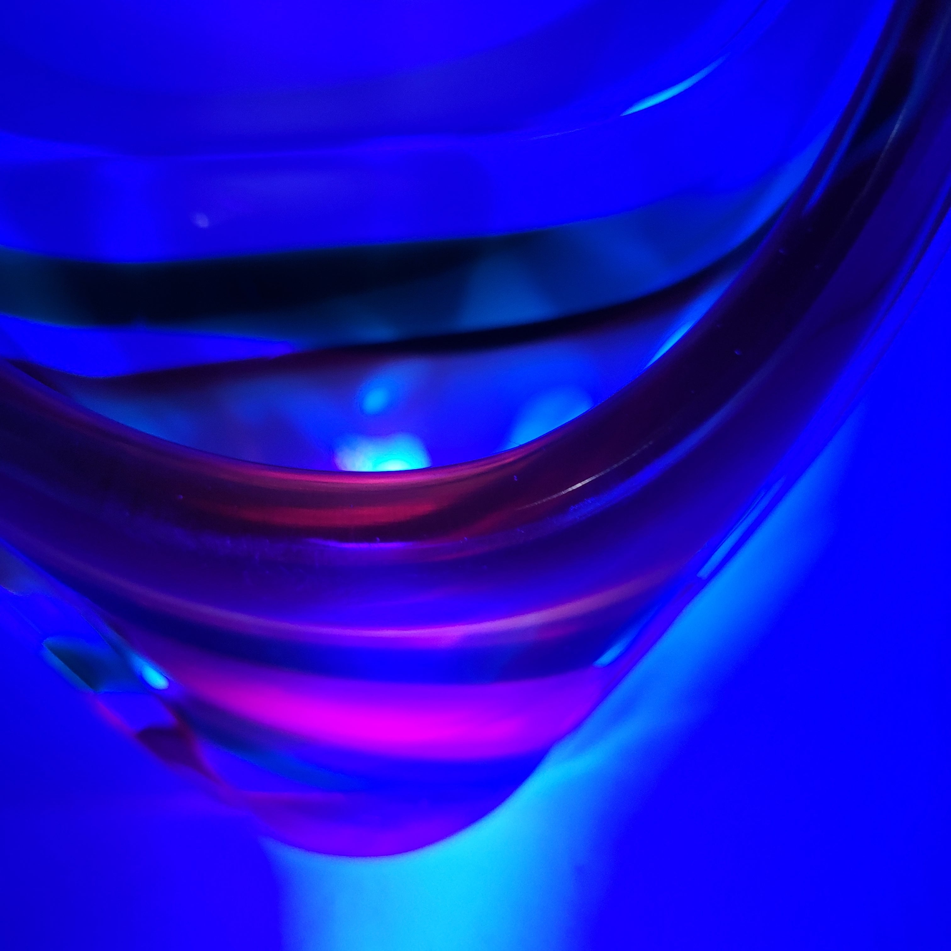 MCM Viartec THF Spanish Art glass sculpture in the Murano tradition, Hand-blown, Vibrant Colour circa 1960s...selenium pinks that glows in UV light.