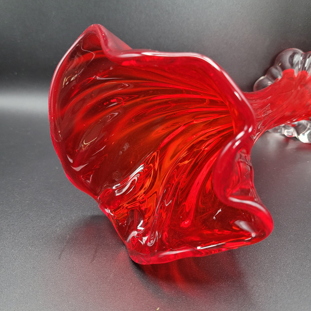 Mid-Century Czech Red Crystal Art Glass Vase, Attributed to Josef Hospodka for Chribska, c. 1970s