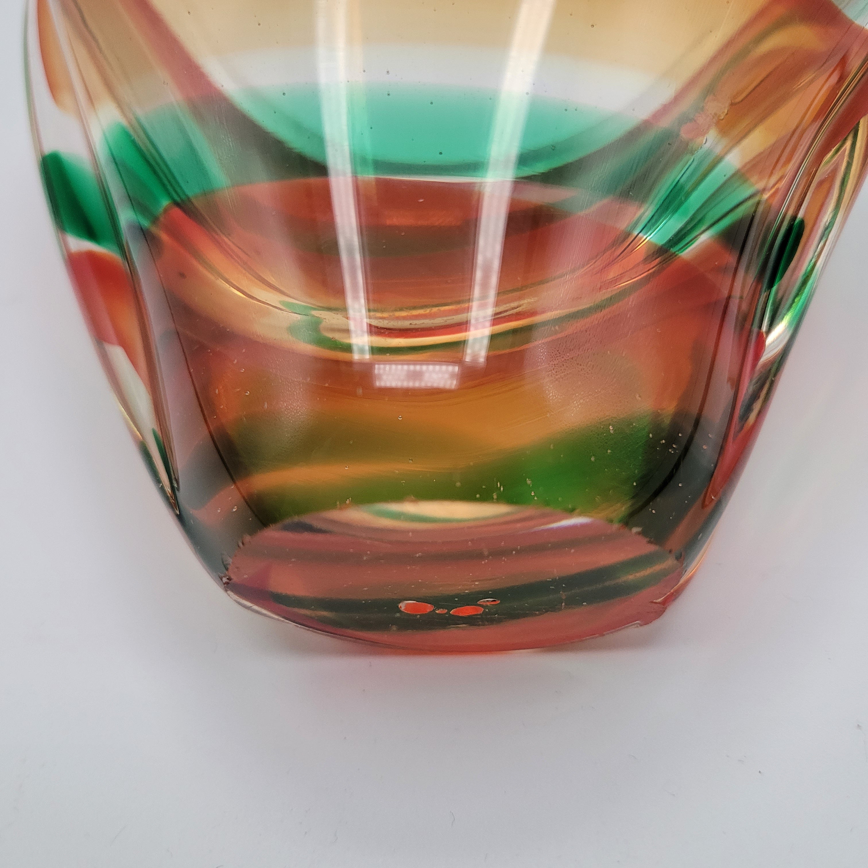 MCM Viartec THF Spanish Art glass sculpture in the Murano tradition, Hand-blown, Vibrant Colour circa 1960s...selenium pinks that glows in UV light.