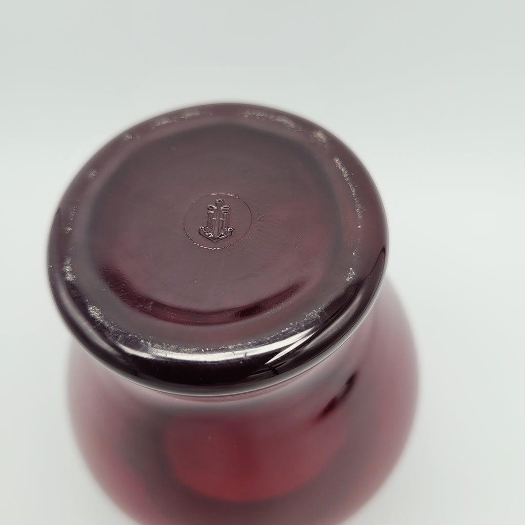 Anchor Hocking Royal Ruby Red line posy vase.