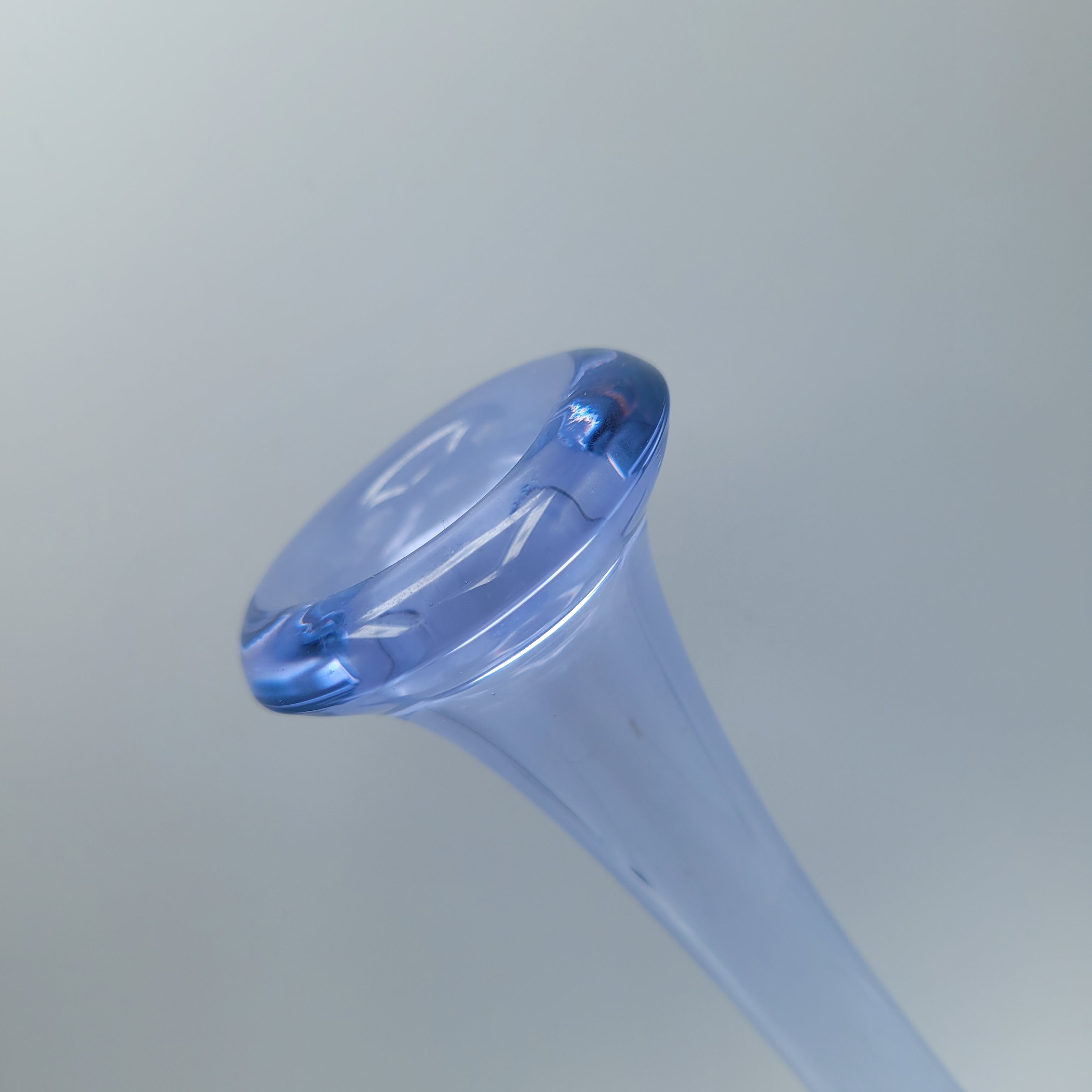 Mid Century Modern Scandinavian Blue Art Glass "Bone" Vase Bullicante Base