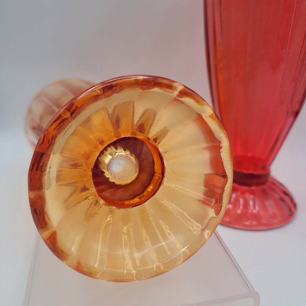 A Set of 4 Vintage Flash-Coloured Sundae Dishes (1950s–1970s)🍧🍨🧁🍦