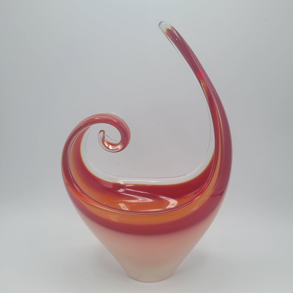 MCM Viartec THF Spanish art glass free form sculpture. Hand-blown. Hot Pink 🔥1960s Glows in UV light