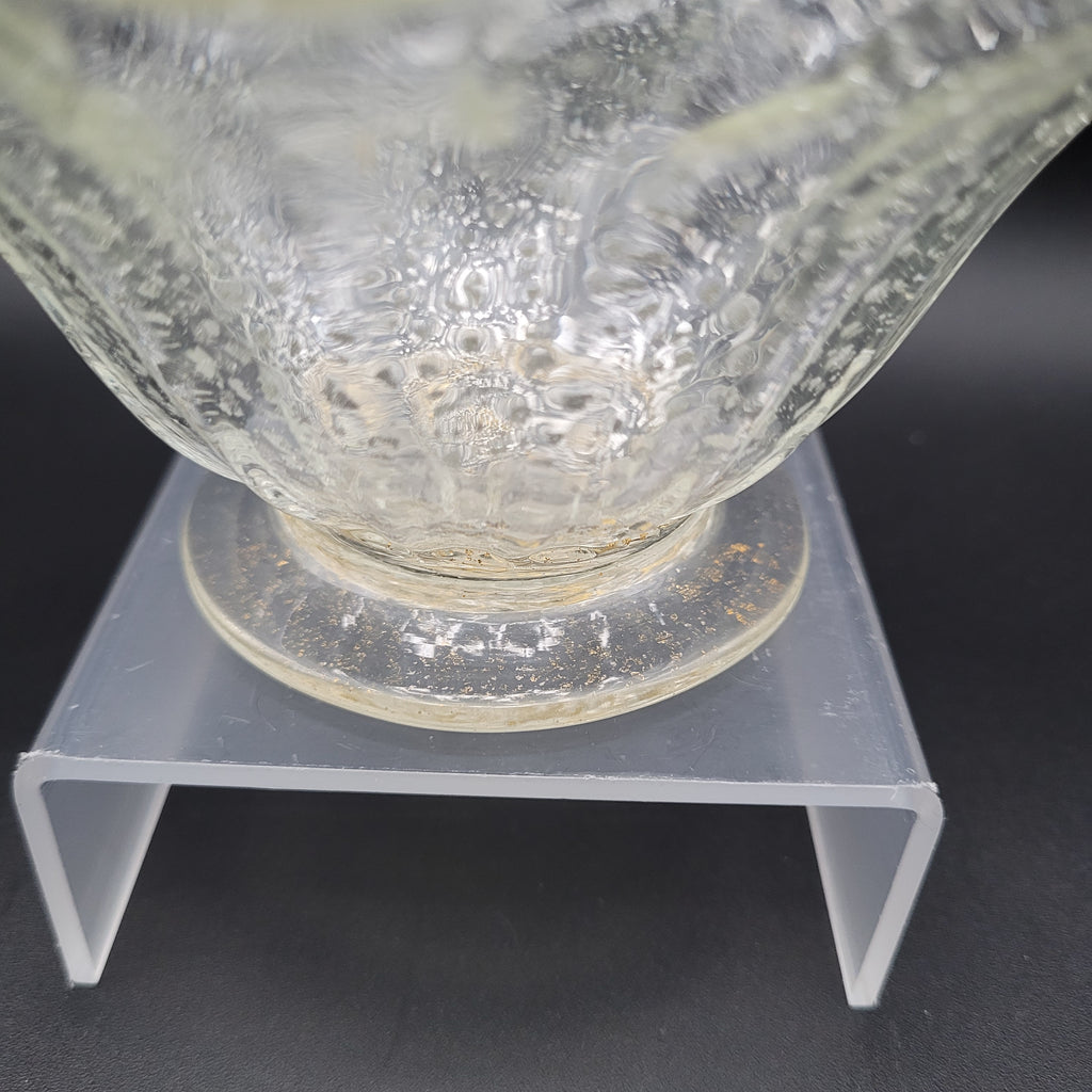 Mid-Century Bohemian Murano-Style Art Glass Bowl – Gold & Spatter Inclusion, Handblown (Unmarked)