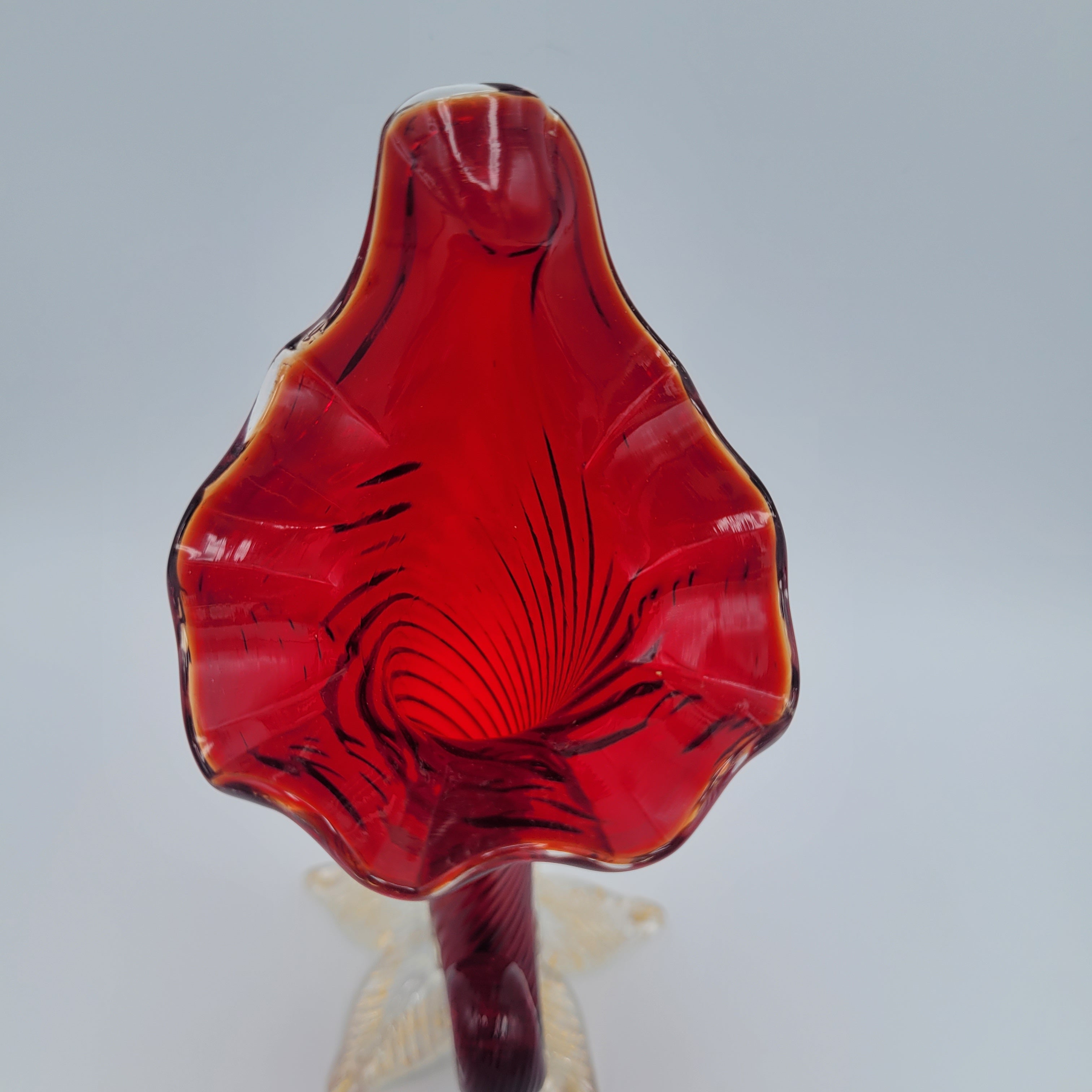 Mid 20th century art glass Cornucopia vase Murano School circa 1950s