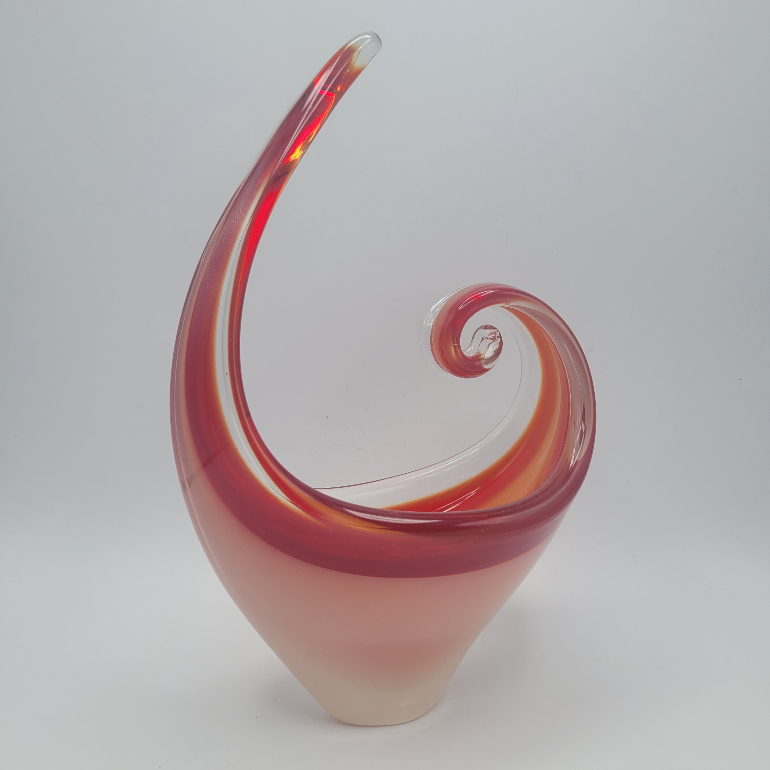 MCM Viartec THF Spanish art glass free form sculpture. Hand-blown. Hot Pink 🔥1960s Glows in UV light