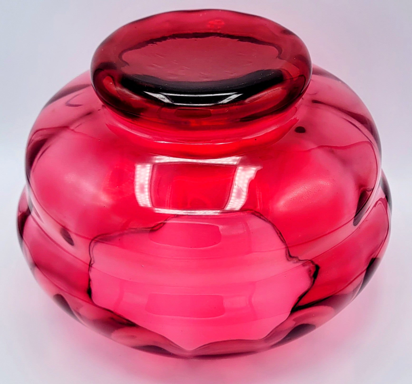 Pilgrim Cranberry Glass Bowl circa 1960s.