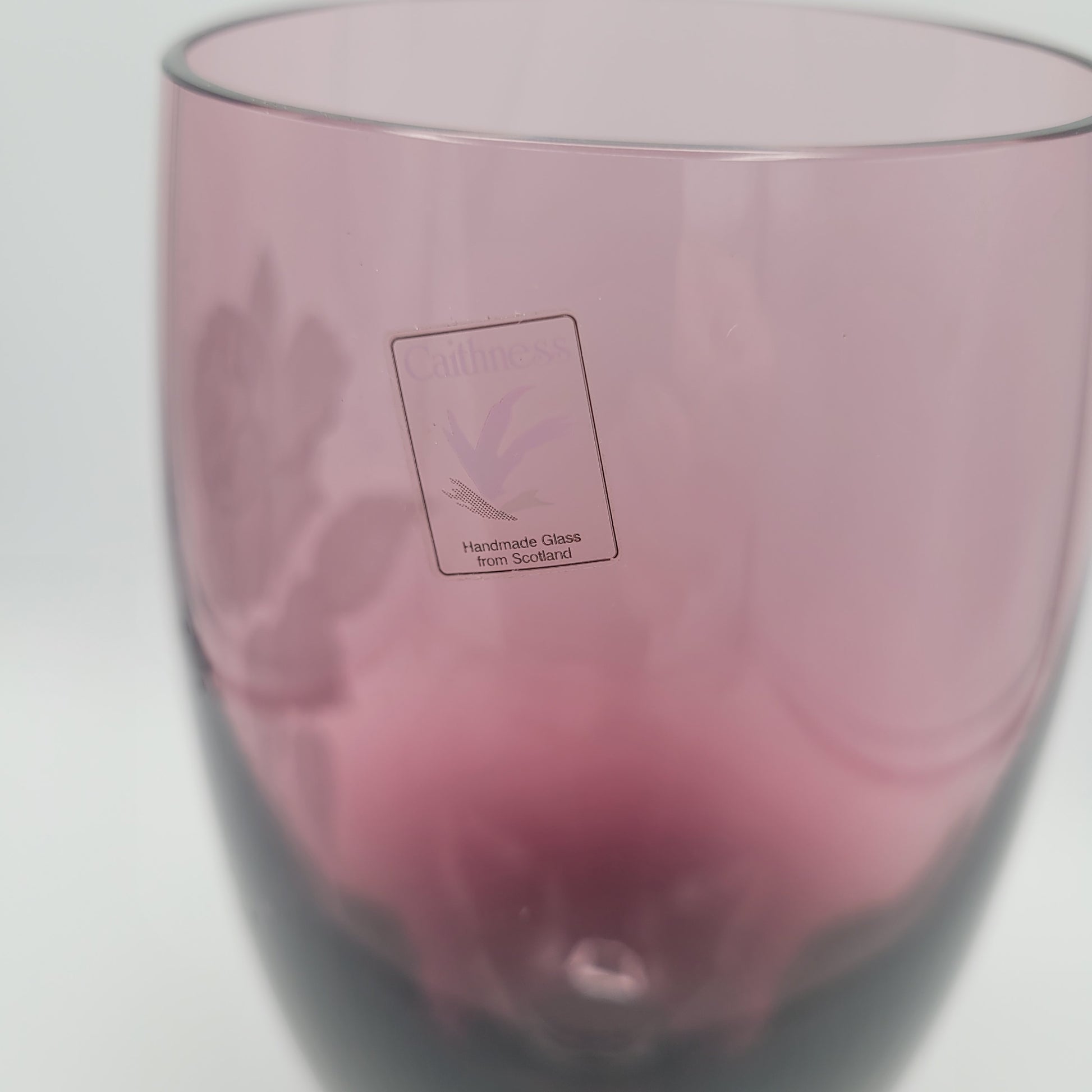 Caithness Vase, Rose etched 1970s or earlier...with label