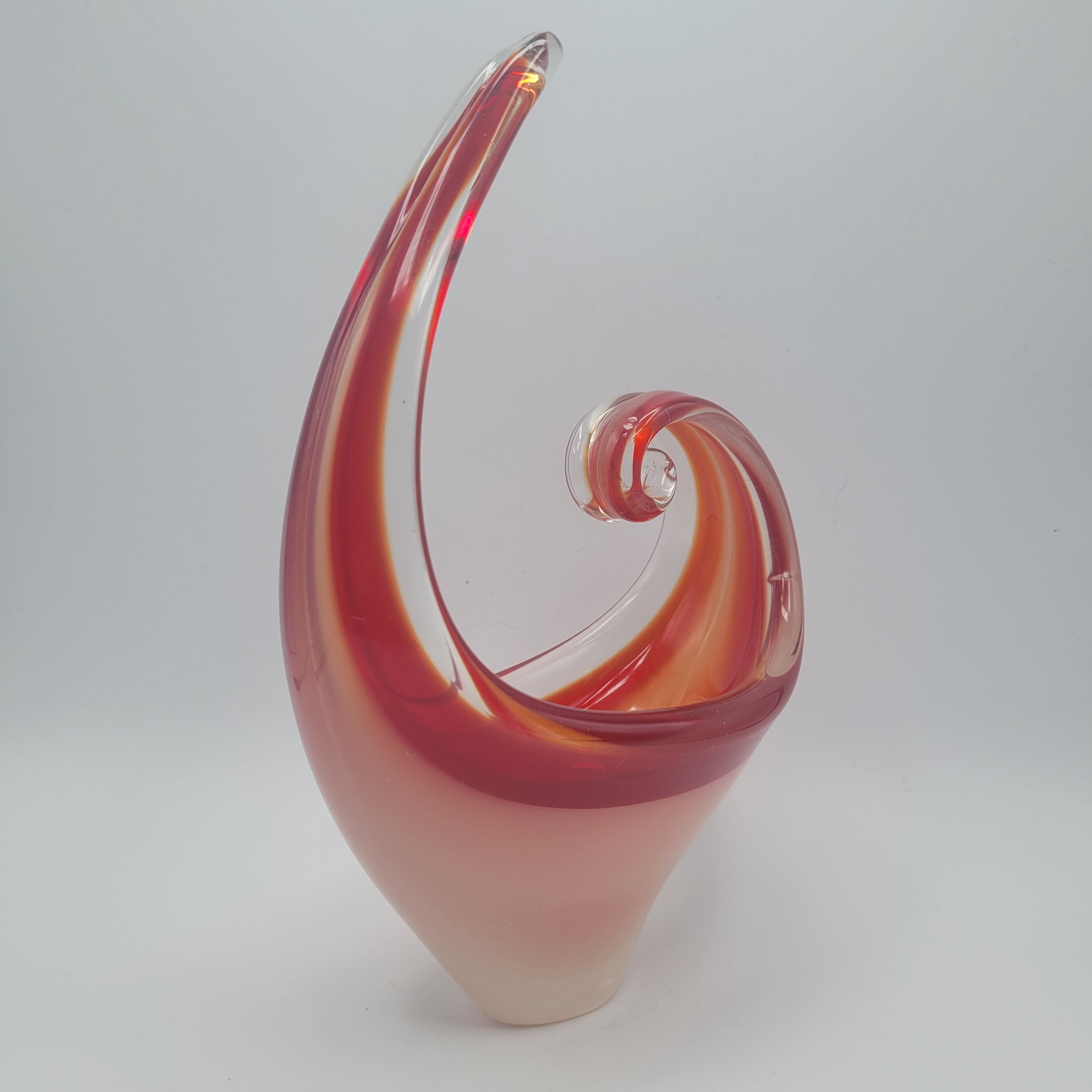 MCM Viartec THF Spanish art glass free form sculpture. Hand-blown. Hot Pink 🔥1960s Glows in UV light