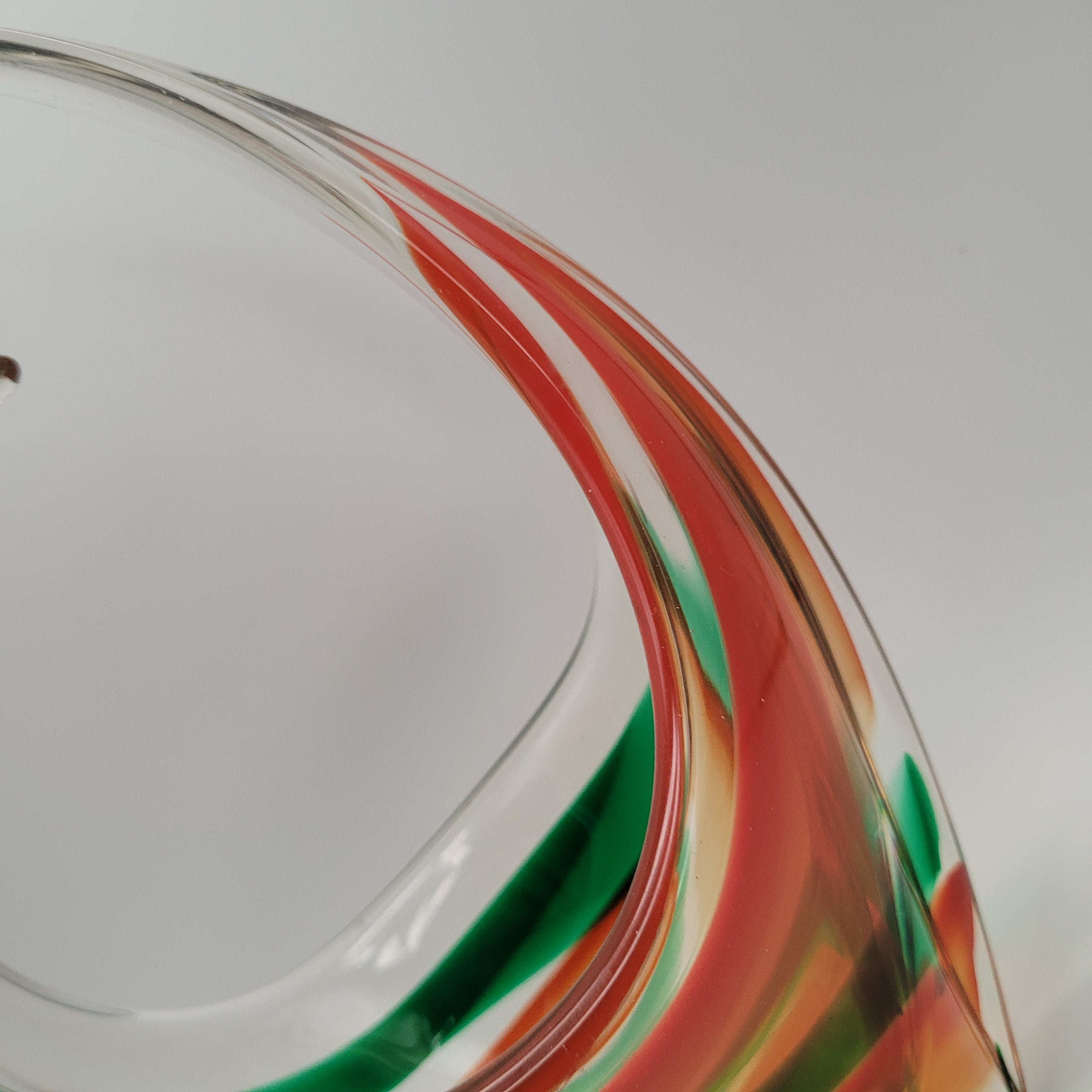 MCM Viartec THF Spanish Art glass sculpture in the Murano tradition, Hand-blown, Vibrant Colour circa 1960s...selenium pinks that glows in UV light.