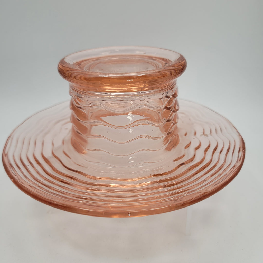 Optic-Ribbed Rose-Pink Bowl — Strongly Reminiscent of Ekenäs Glasbruk, Sweden,       c.1955–65