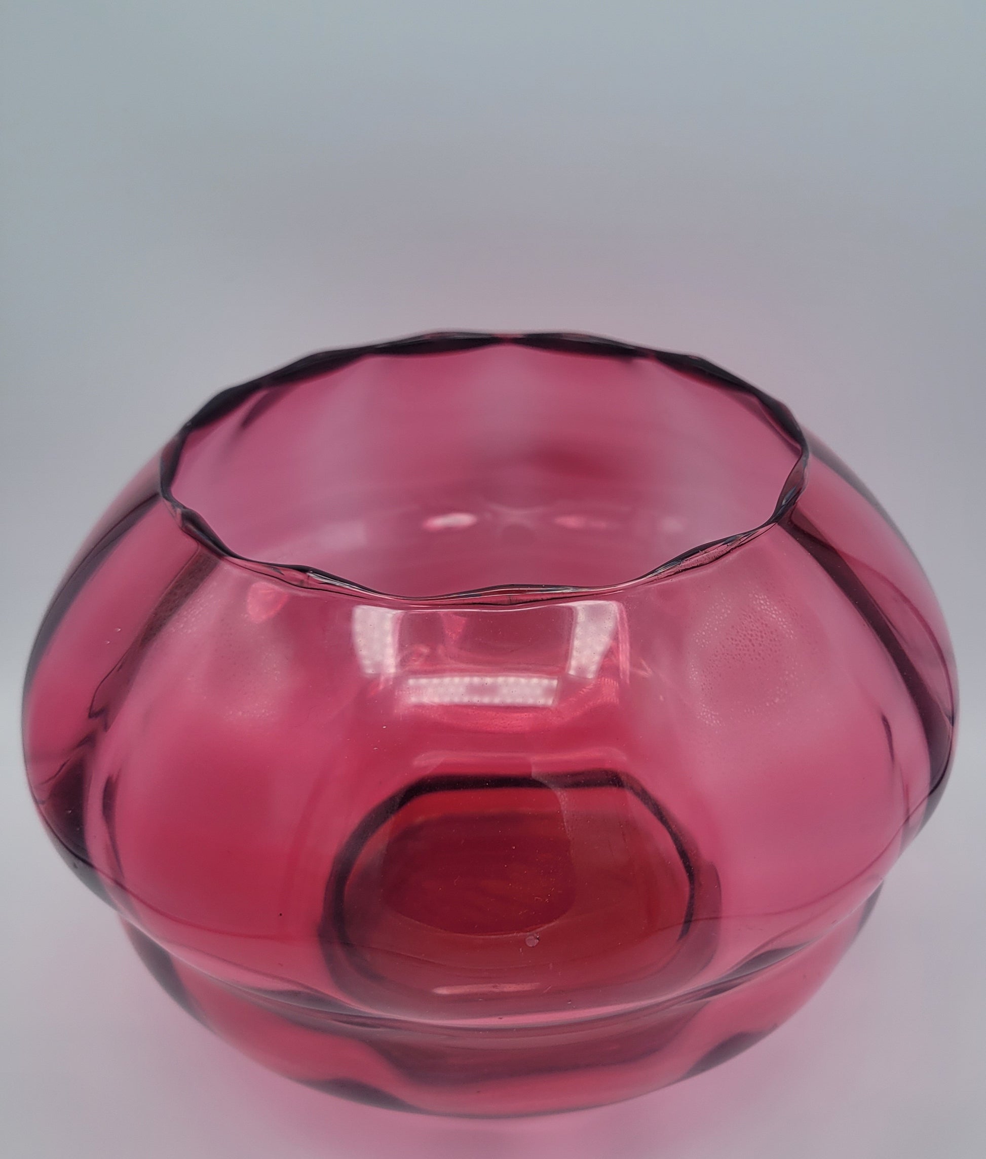 Pilgrim Cranberry Glass Bowl circa 1960s.