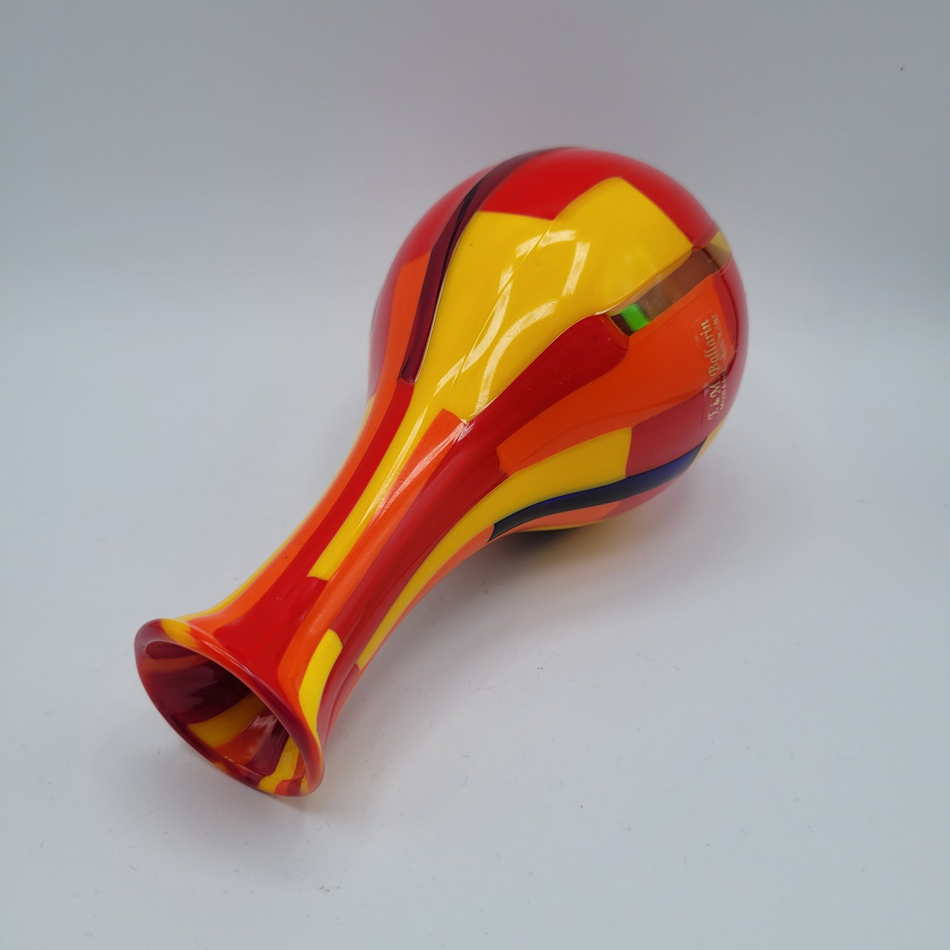 Glorious Murano Pezzato Baluster Vase. Signed, labelled w/COA.