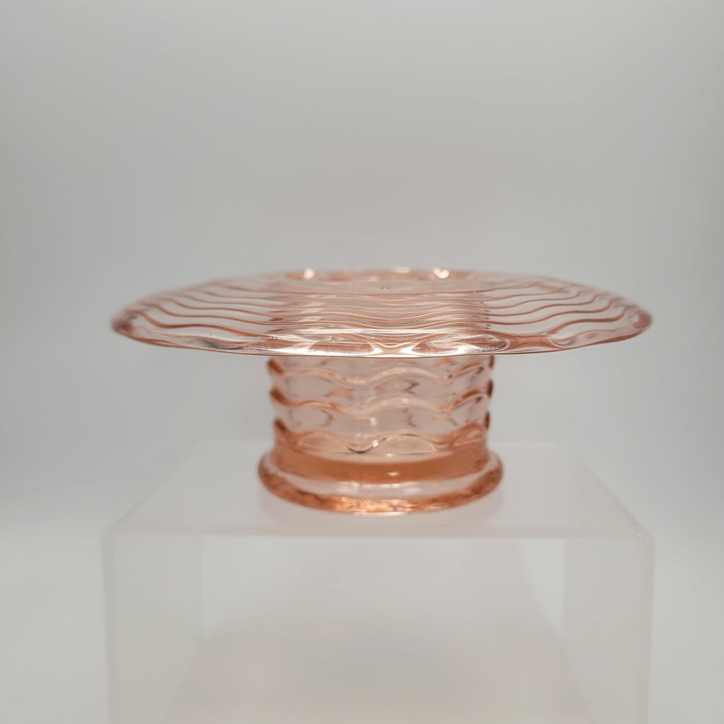 Optic-Ribbed Rose-Pink Bowl — Strongly Reminiscent of Ekenäs Glasbruk, Sweden,       c.1955–65
