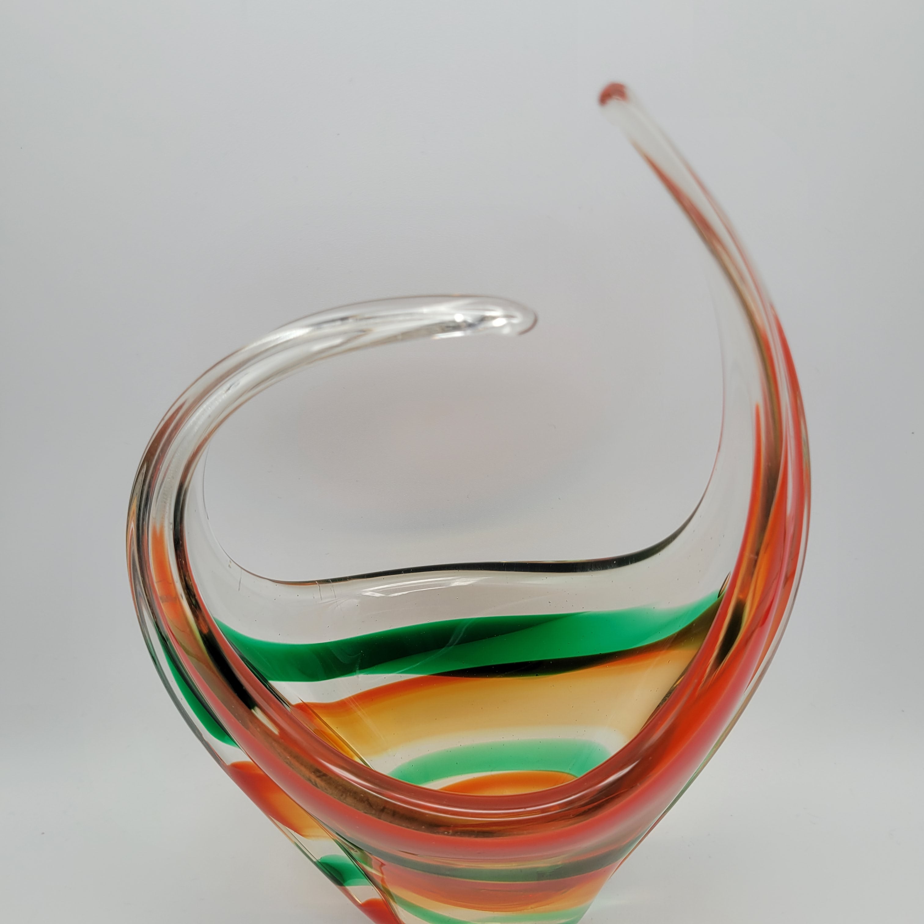 MCM Viartec THF Spanish Art glass sculpture in the Murano tradition, Hand-blown, Vibrant Colour circa 1960s...selenium pinks that glows in UV light.