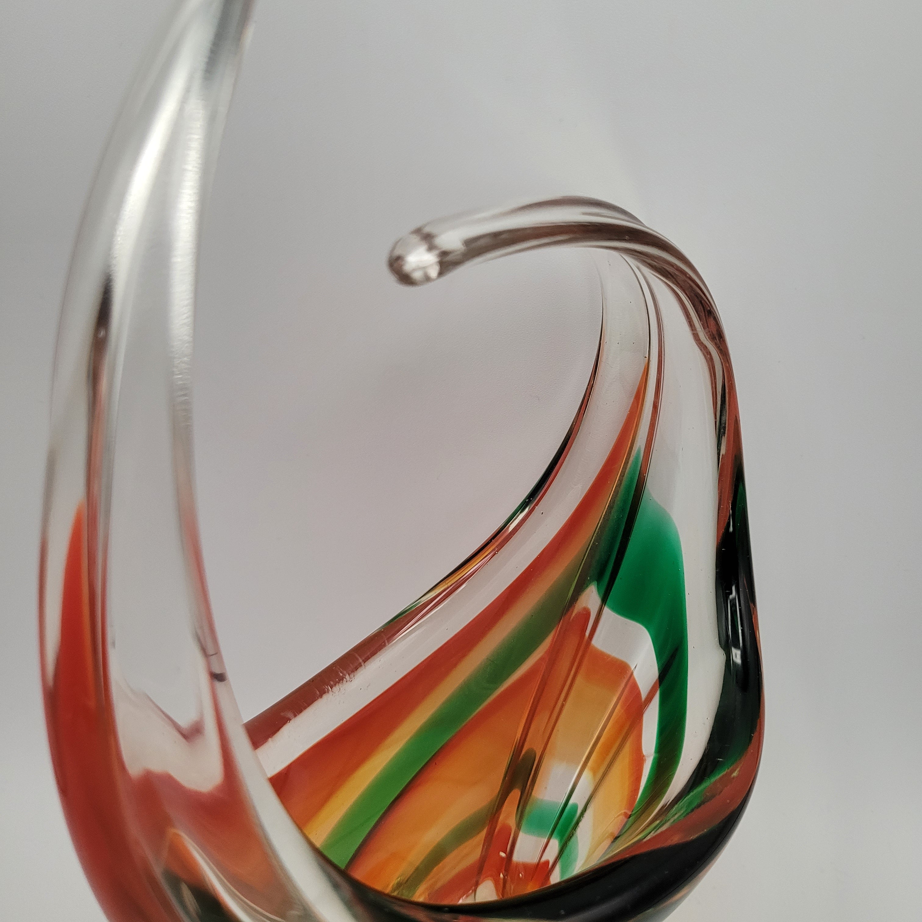 MCM Viartec THF Spanish Art glass sculpture in the Murano tradition, Hand-blown, Vibrant Colour circa 1960s...selenium pinks that glows in UV light.