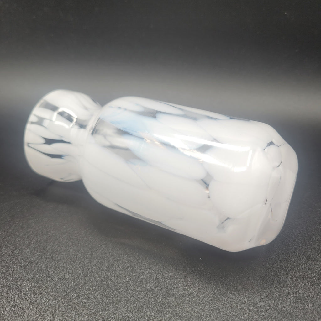 MCM Unique white hand-blown vase with distinctive spatter pattern. Clearly showing Murano influences. Circa 1960s