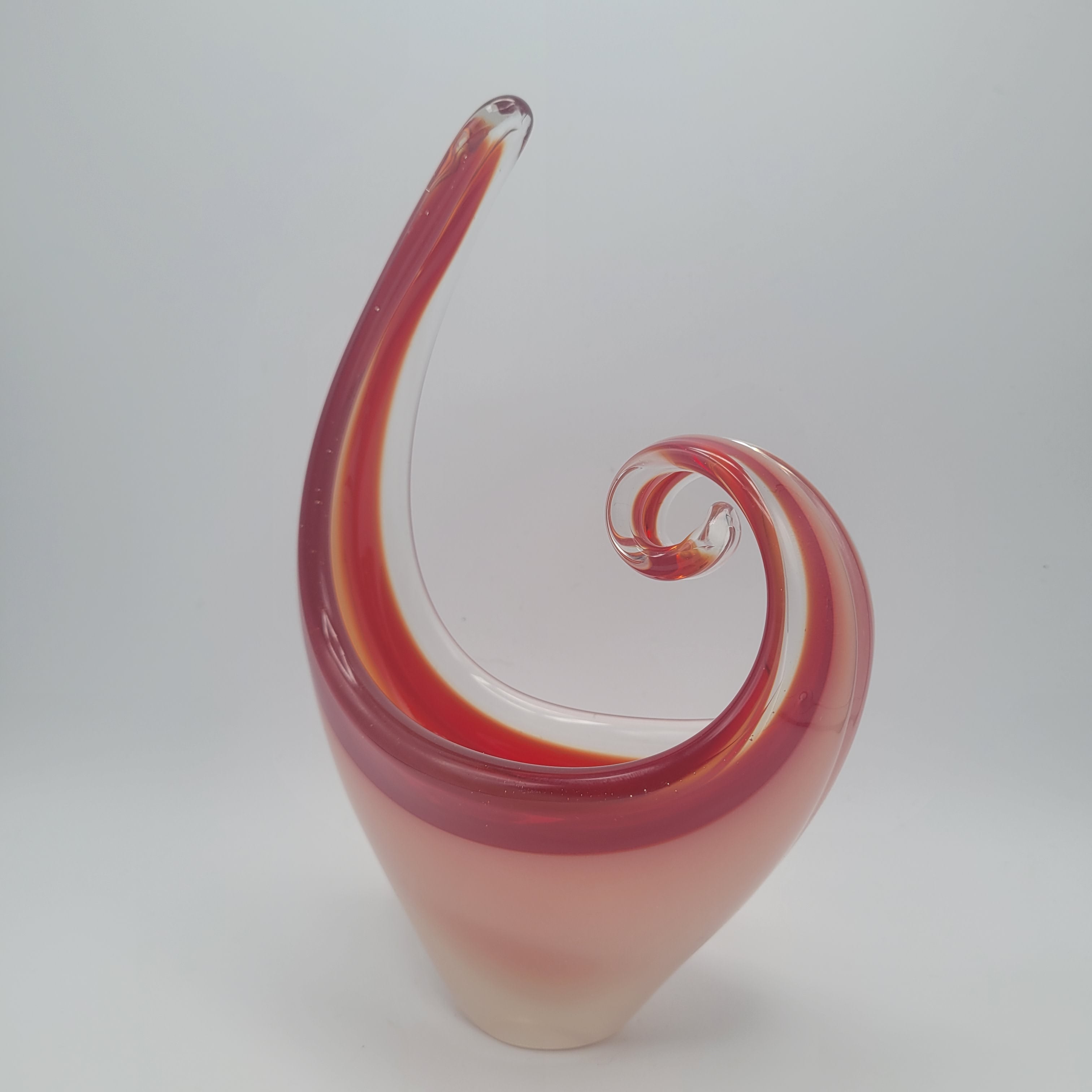 MCM Viartec THF Spanish art glass free form sculpture. Hand-blown. Hot Pink 🔥1960s Glows in UV light