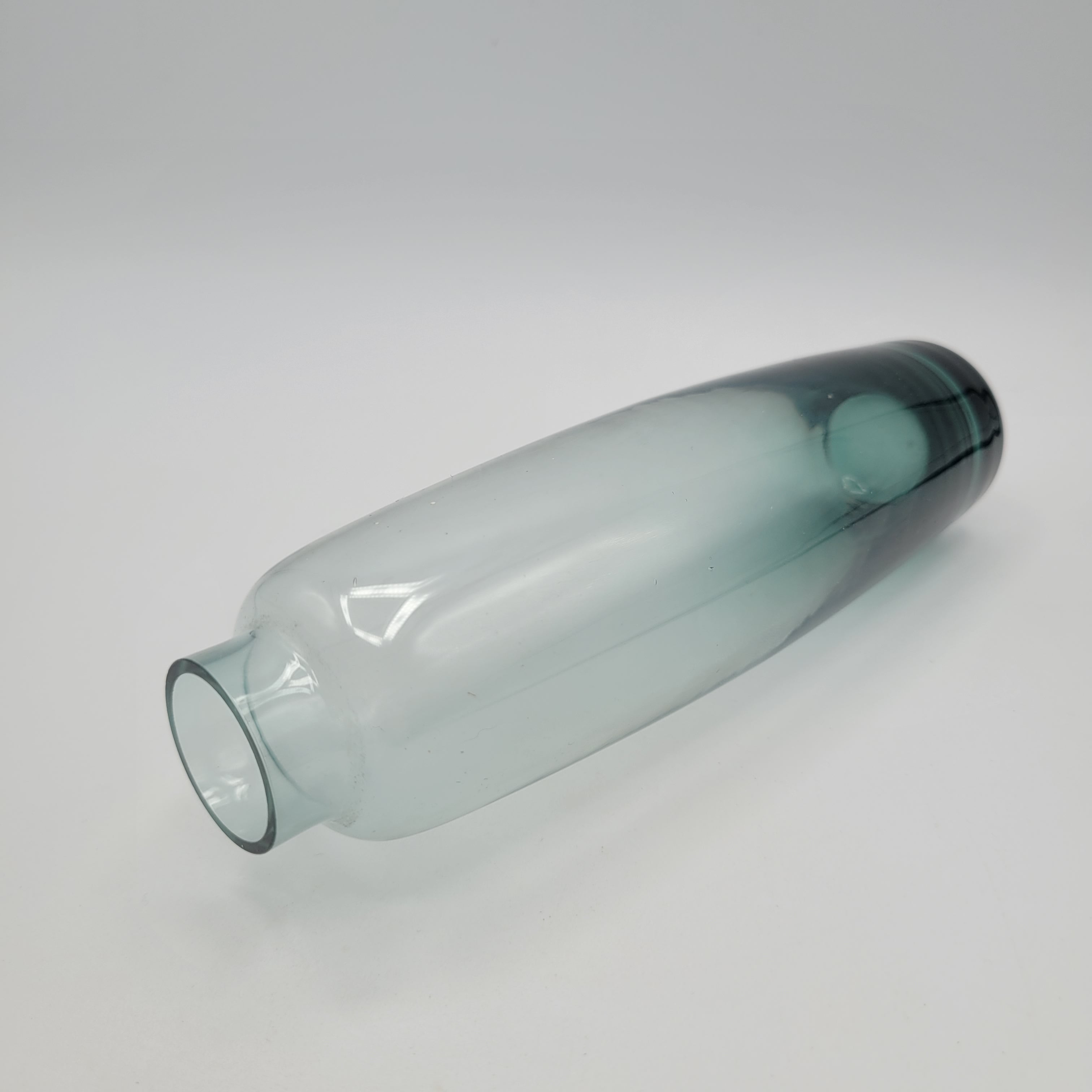 Pair of Scandinavian Modernist Glass Vases – Amber & Teal, 1960s–70s...so stylish 😎