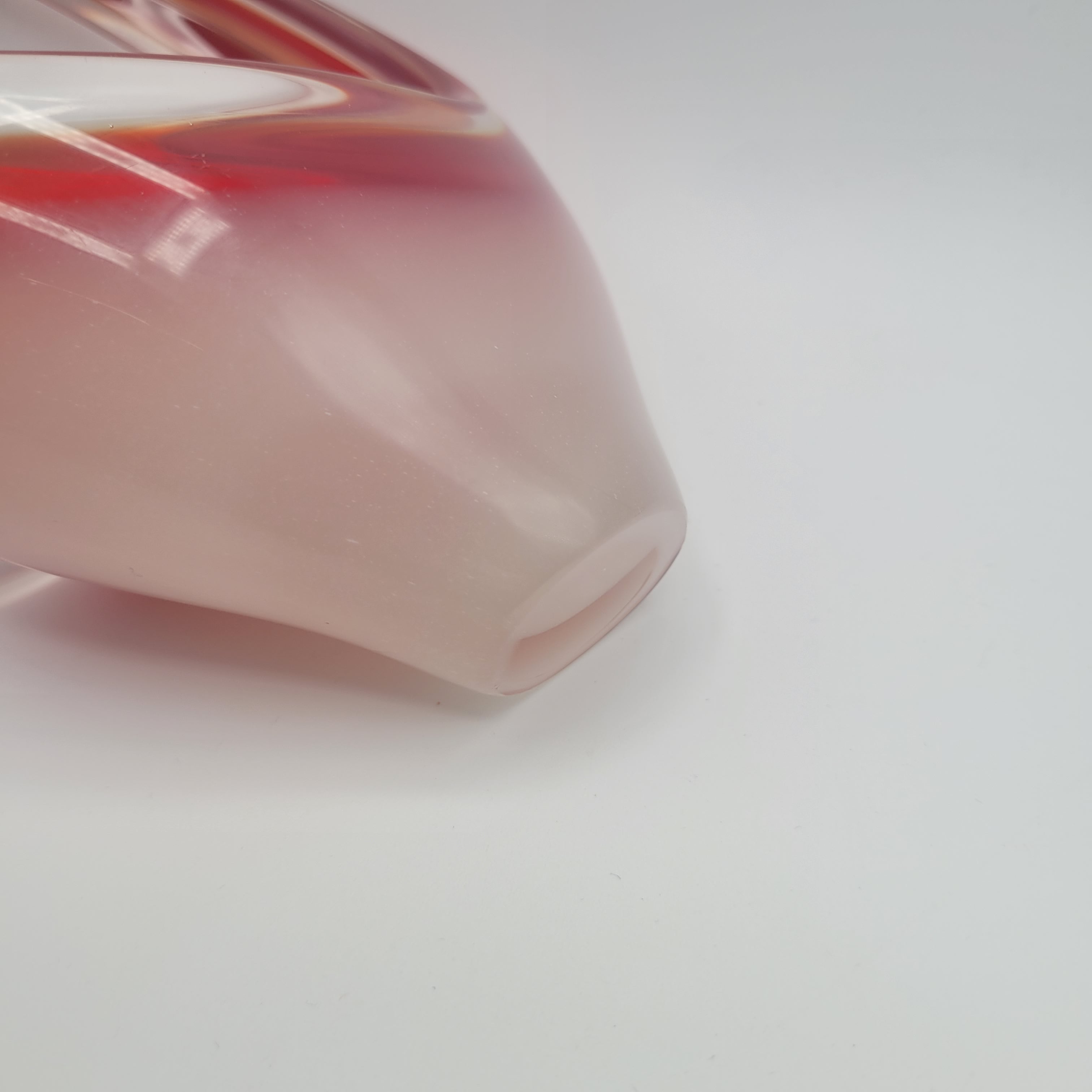 MCM Viartec THF Spanish art glass free form sculpture. Hand-blown. Hot Pink 🔥1960s Glows in UV light