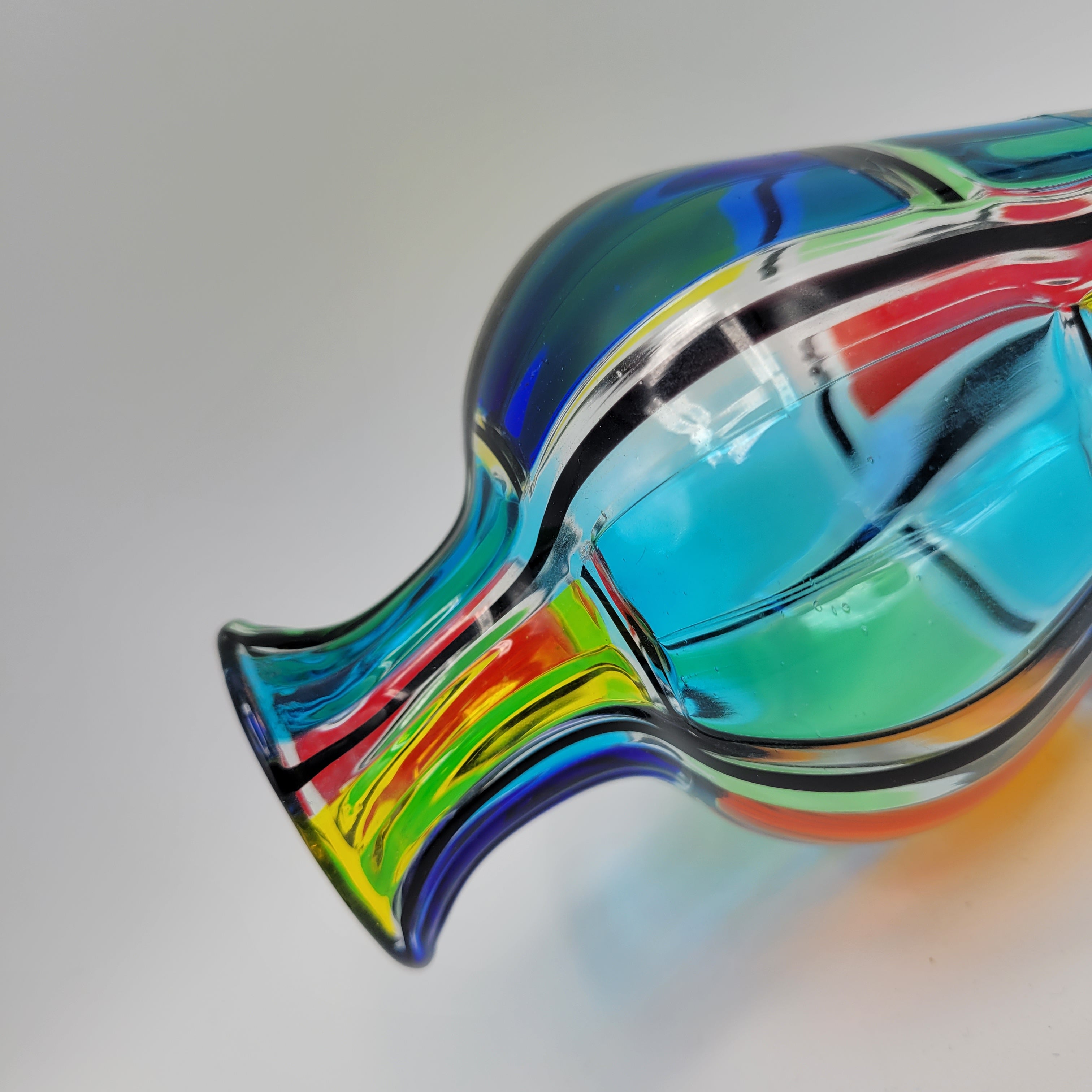 Angelo Ballarin "Carnevale Vase" from the F&M Ballarin studio. Signed, label, and certified Murano Pezzato Glass