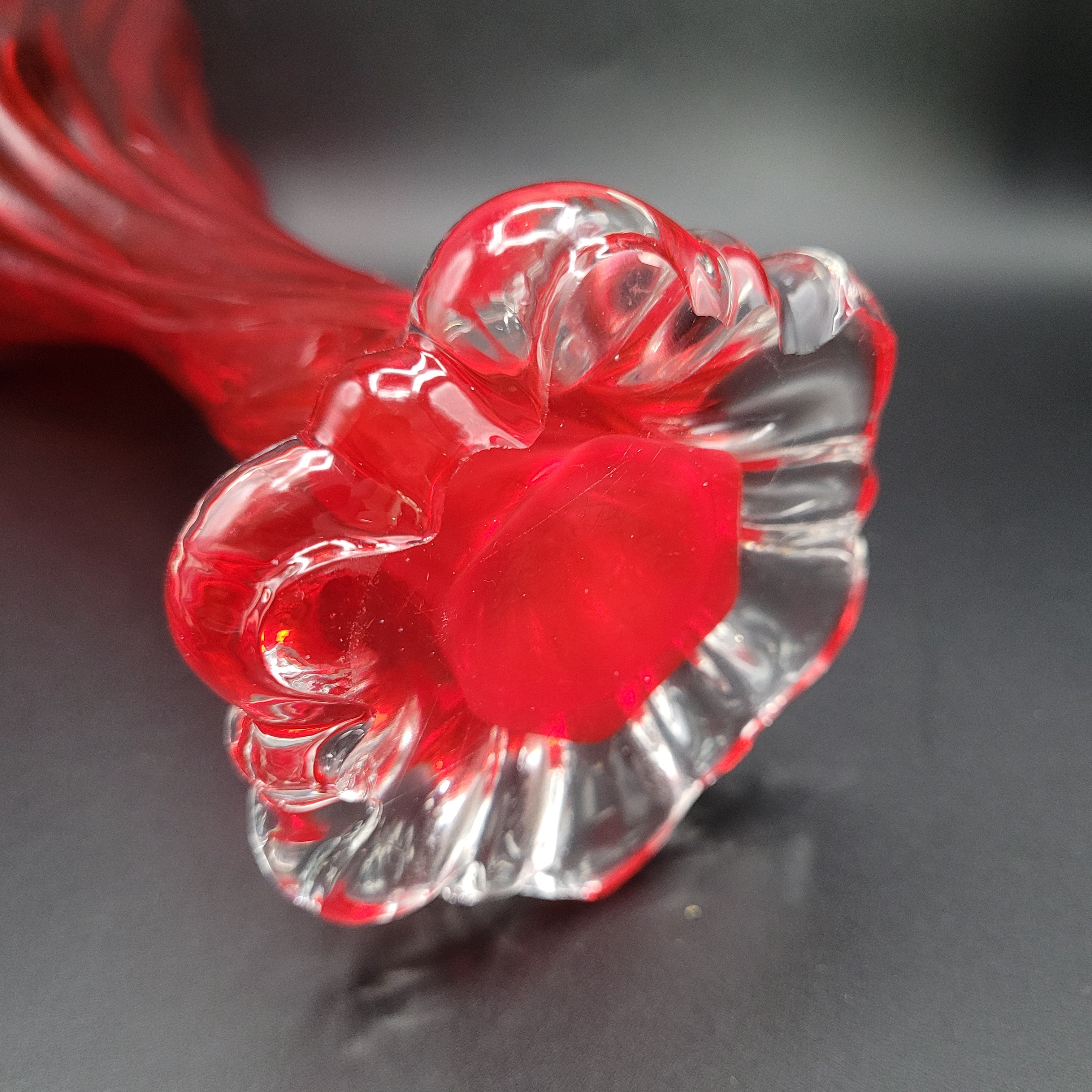 Mid-Century Czech Red Crystal Art Glass Vase, Attributed to Josef Hospodka for Chribska, c. 1970s